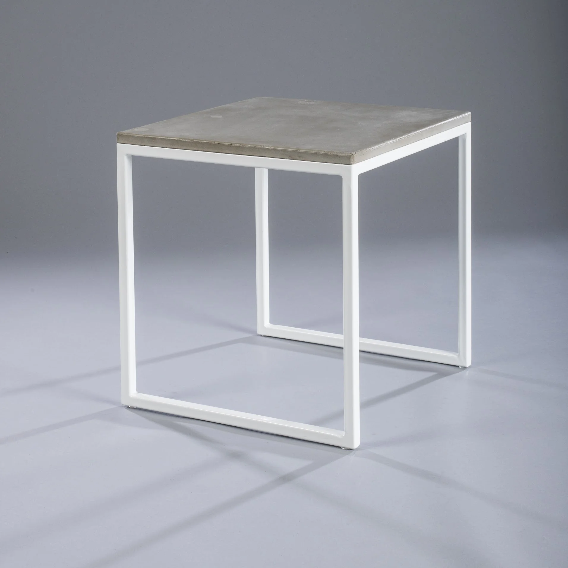  cast concrete + powder coated steel 