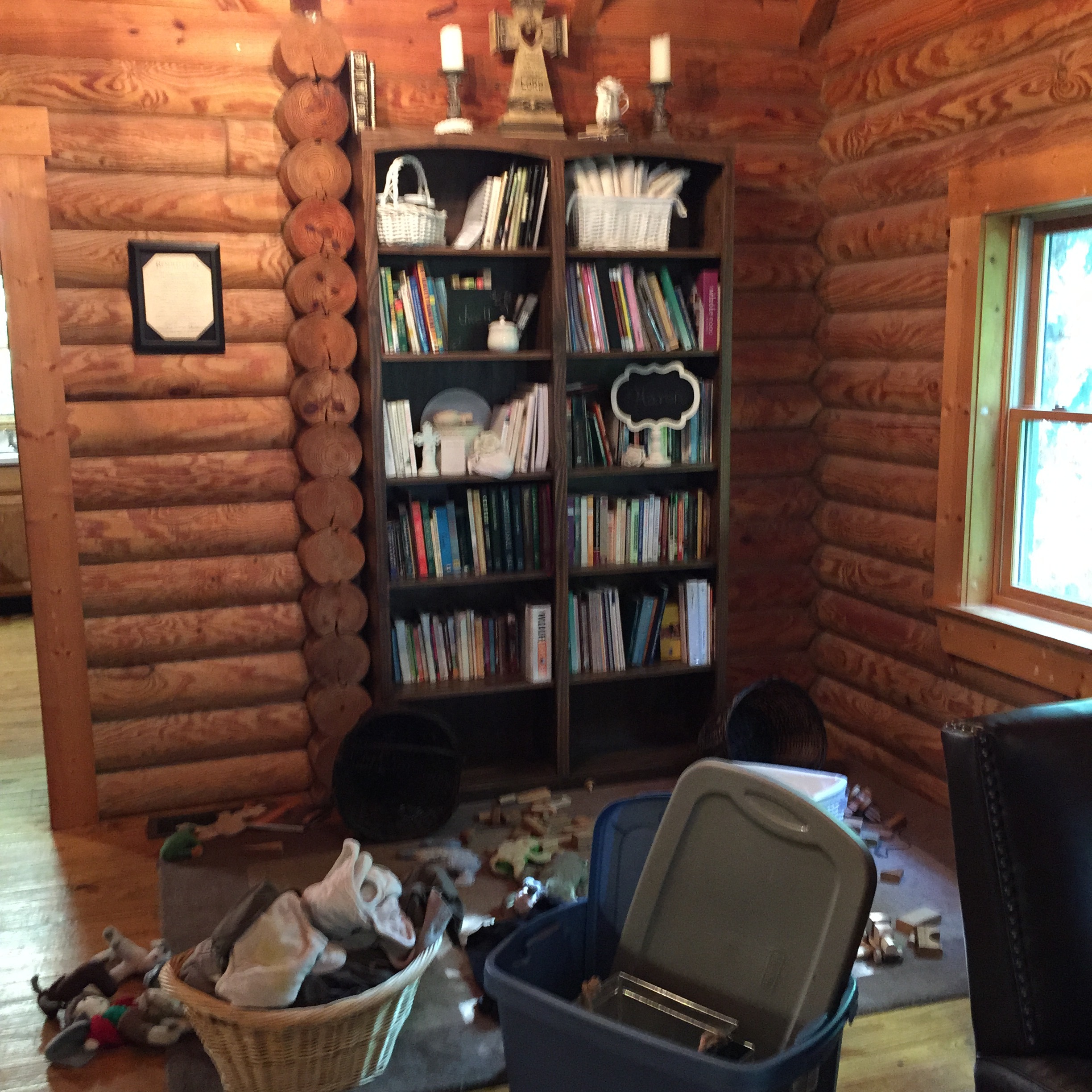 A "before" photo from 2 years ago....notice the toy explosion. This is how my home looked while hosting a weekly gathering for 25 beloved friends. It was FAR from perfect. The struggle was intense!