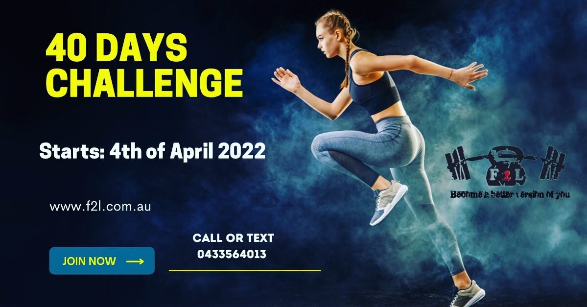 Here we go again!
Our next 40 Days Challenge starts from 4th of April.
Scan date: 3rd of April Sunday 8:00-10:00am 
DM for more info.
@madhya100 
#functional2live #becomeabetterversionofyou #12regentstreetkogarah #40dayschallenge #dowhatyoulove #dowh