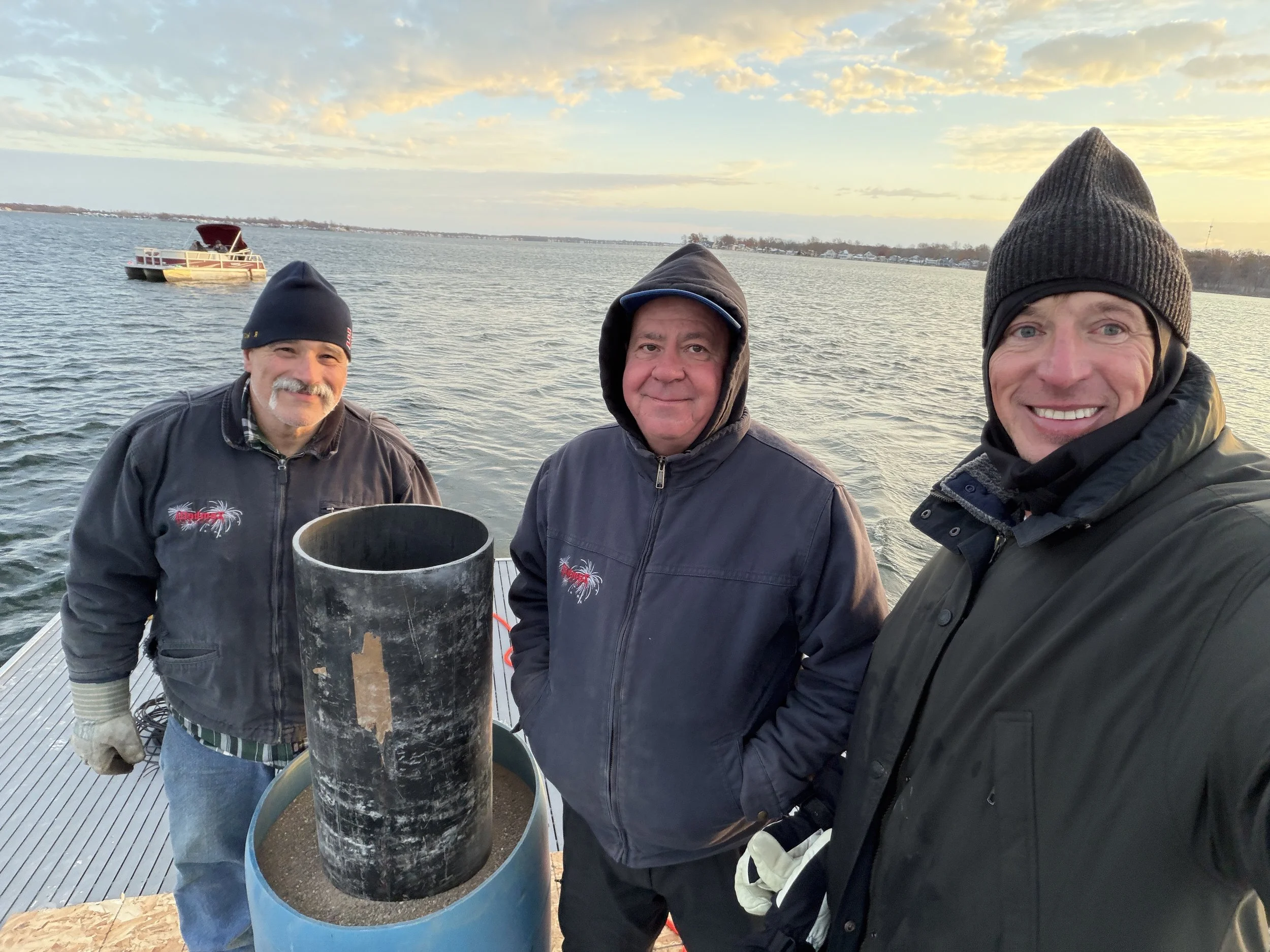 Ralph- Crew Chief of Zambelli Pyrotechnics, Mike- Zambelli Pyrotechnics, and Chris Campbell- WPOA Fireworks Chair