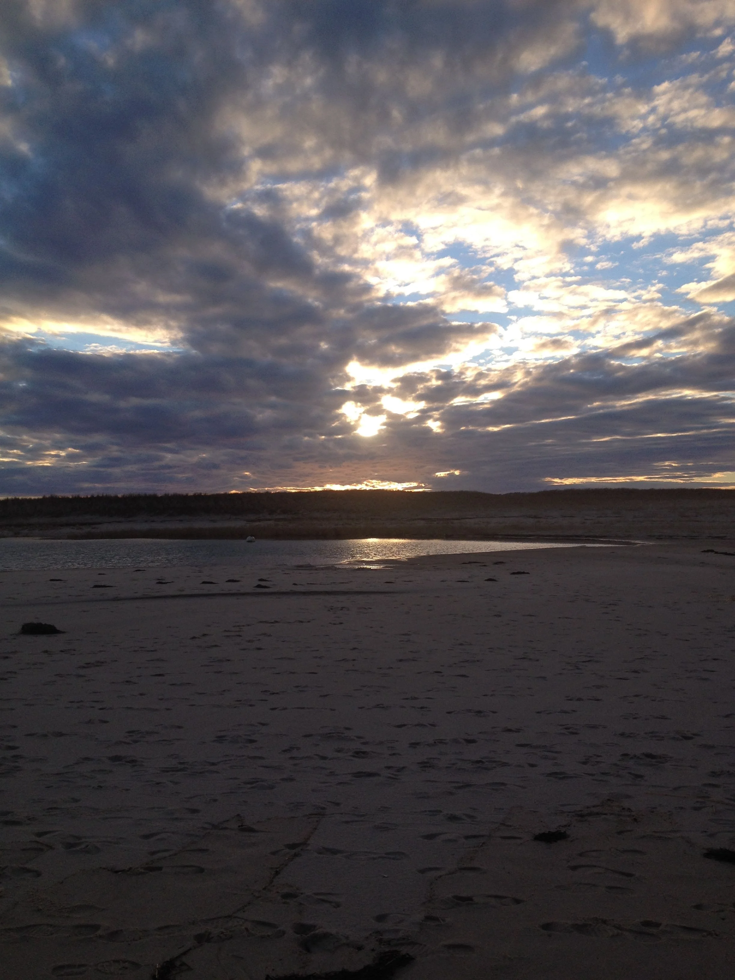 Chatham, MA beach at dusk in the winter, not far from where we harvest seawater. 