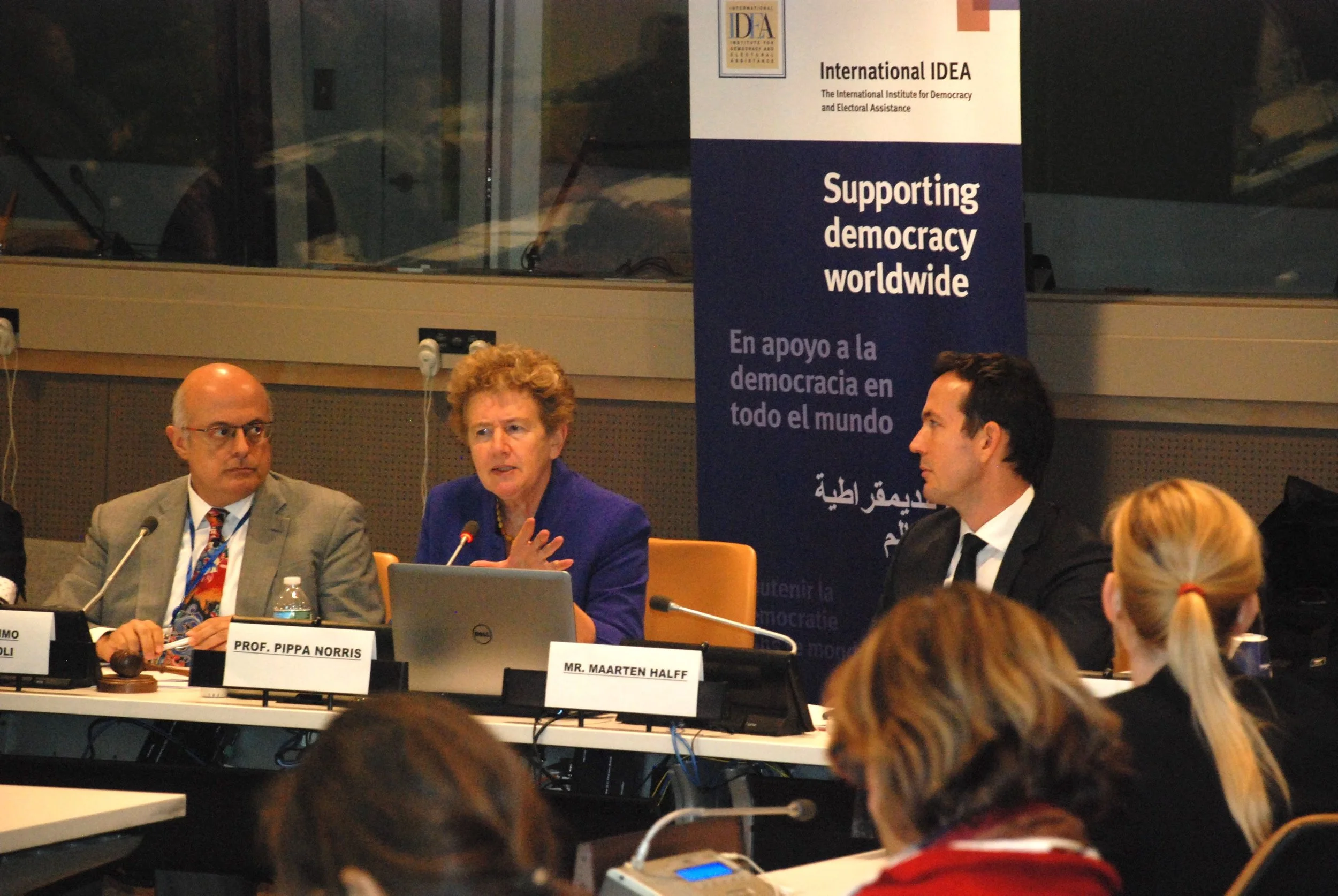 Presenting new research on electoral integrity at the United Nations with Massimo Tommasoli, International IDEA and Maarten Halff, Department of Political Affairs.
