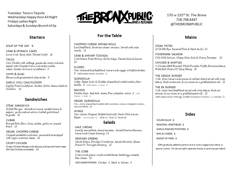 Lunch Dinner The Bronx Public