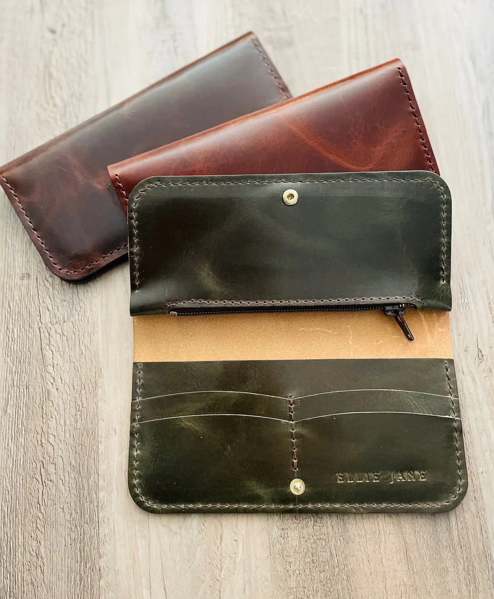 Leather Long Wallet — Ellie Jane Bags