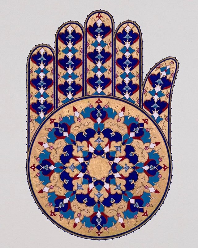 Panjtan: The People of the Cloak &copy; behnazkarjoo

#handoffatima #hamsa #khamsa #tazhib #tezhip 
#زخرفةاسلامية #زخرفه #تذهیب