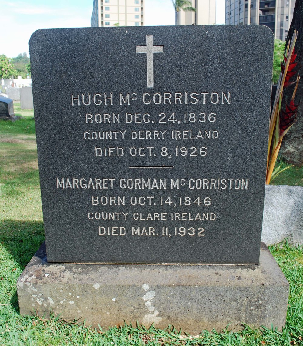 Headstone of Margaret Gorman McCorriston, 1932
