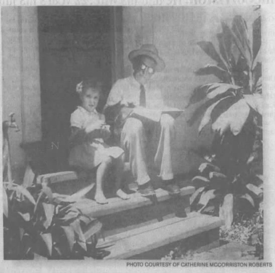 Edward McCorriston with his granddaughter Catherine, 1943