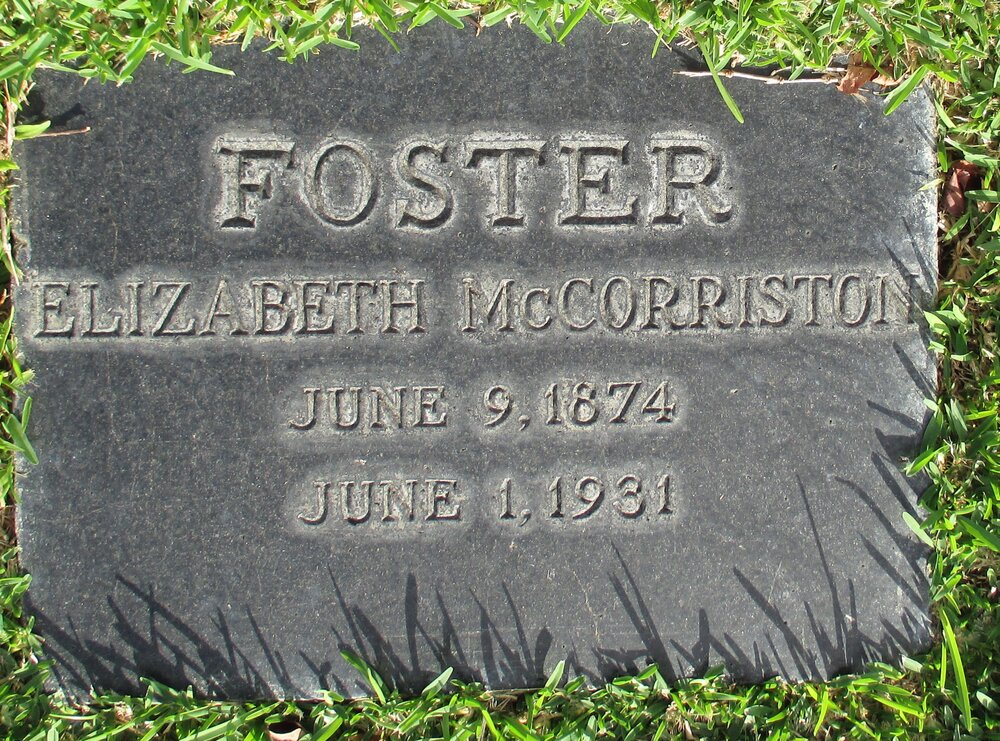 Headstone of Elizabeth McCorriston (c.1875-1931)