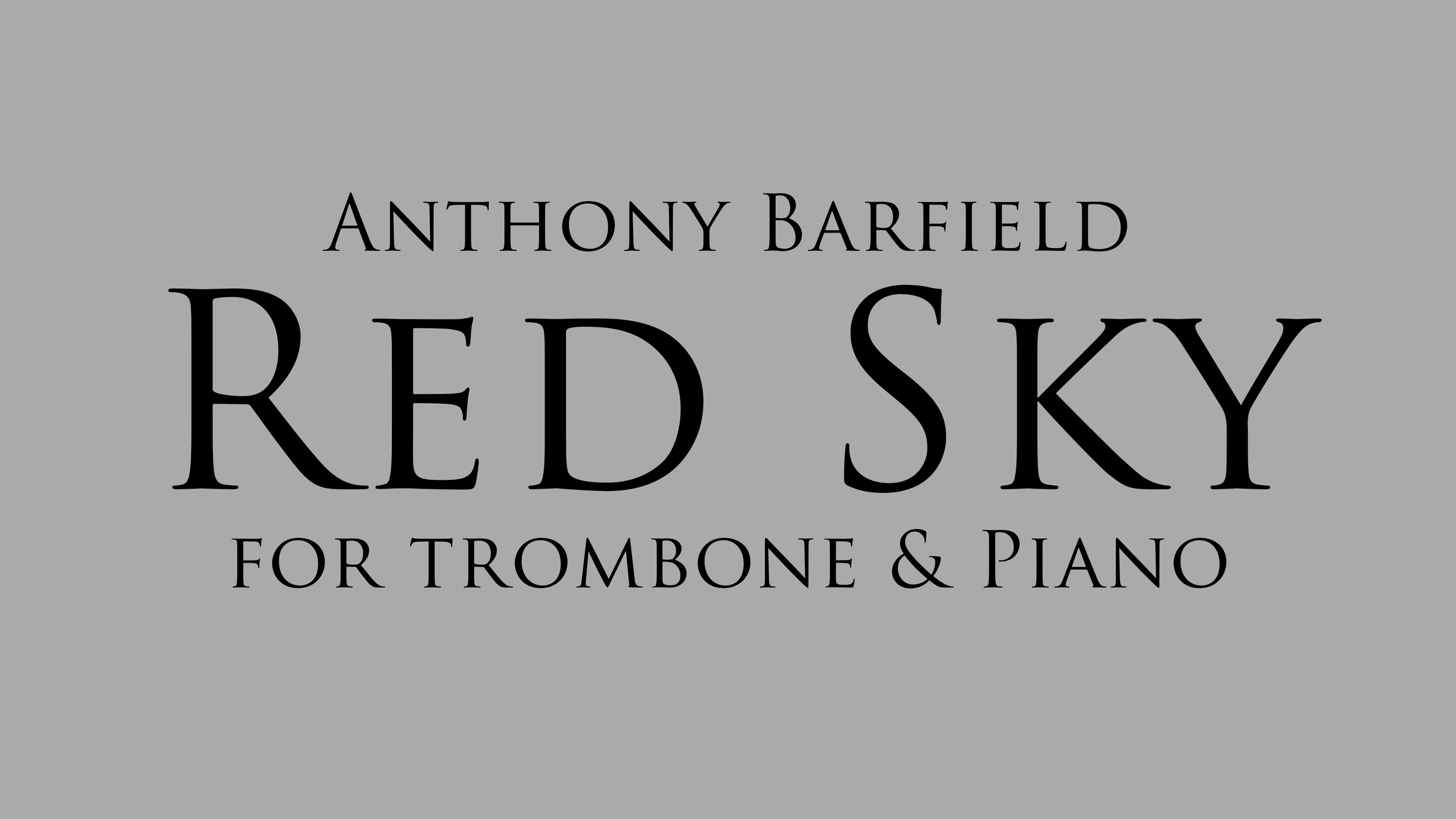 Barfield Red Sky for Trombone and Piano