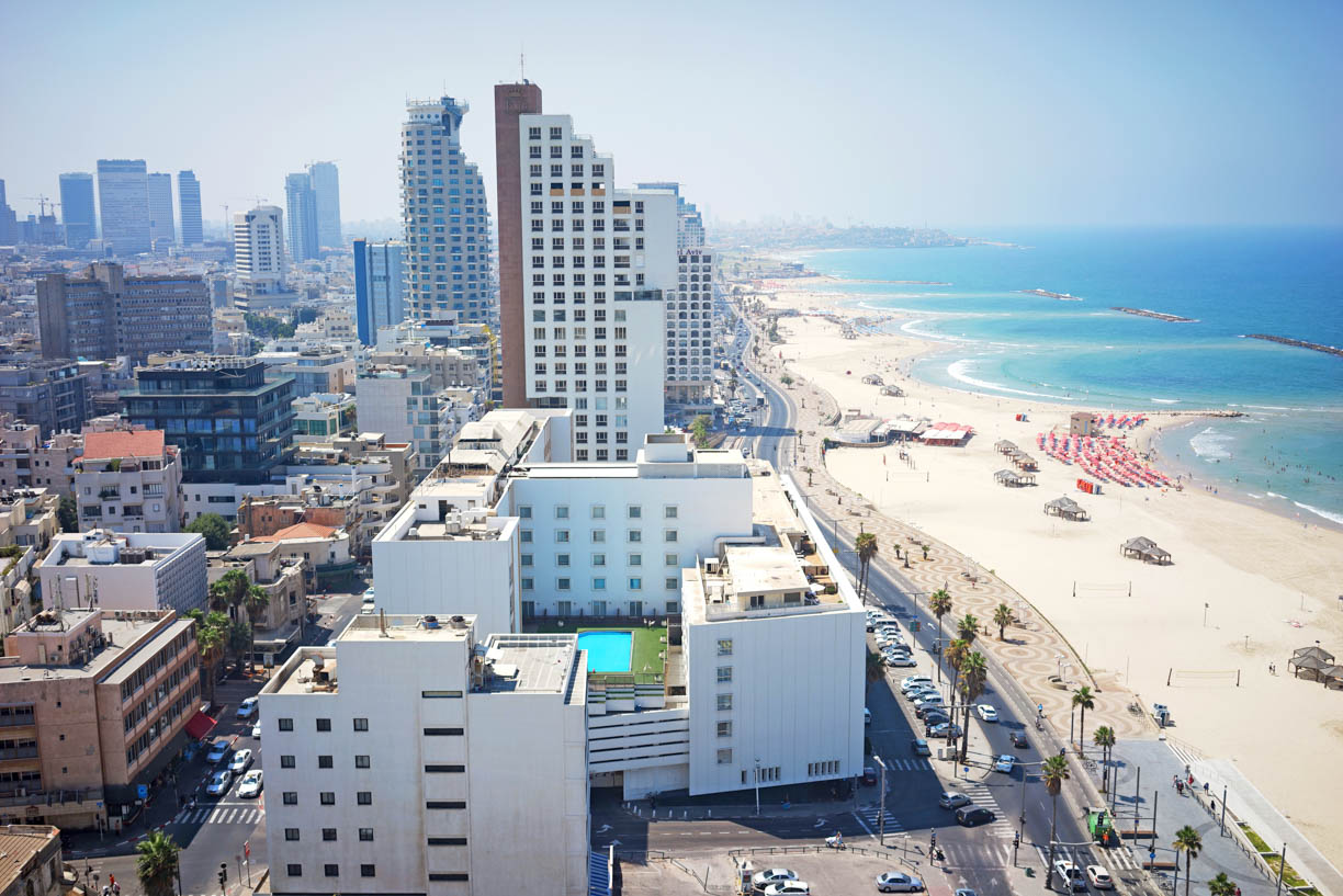 Tel Aviv Jaffa, view from above, city architecture, beach