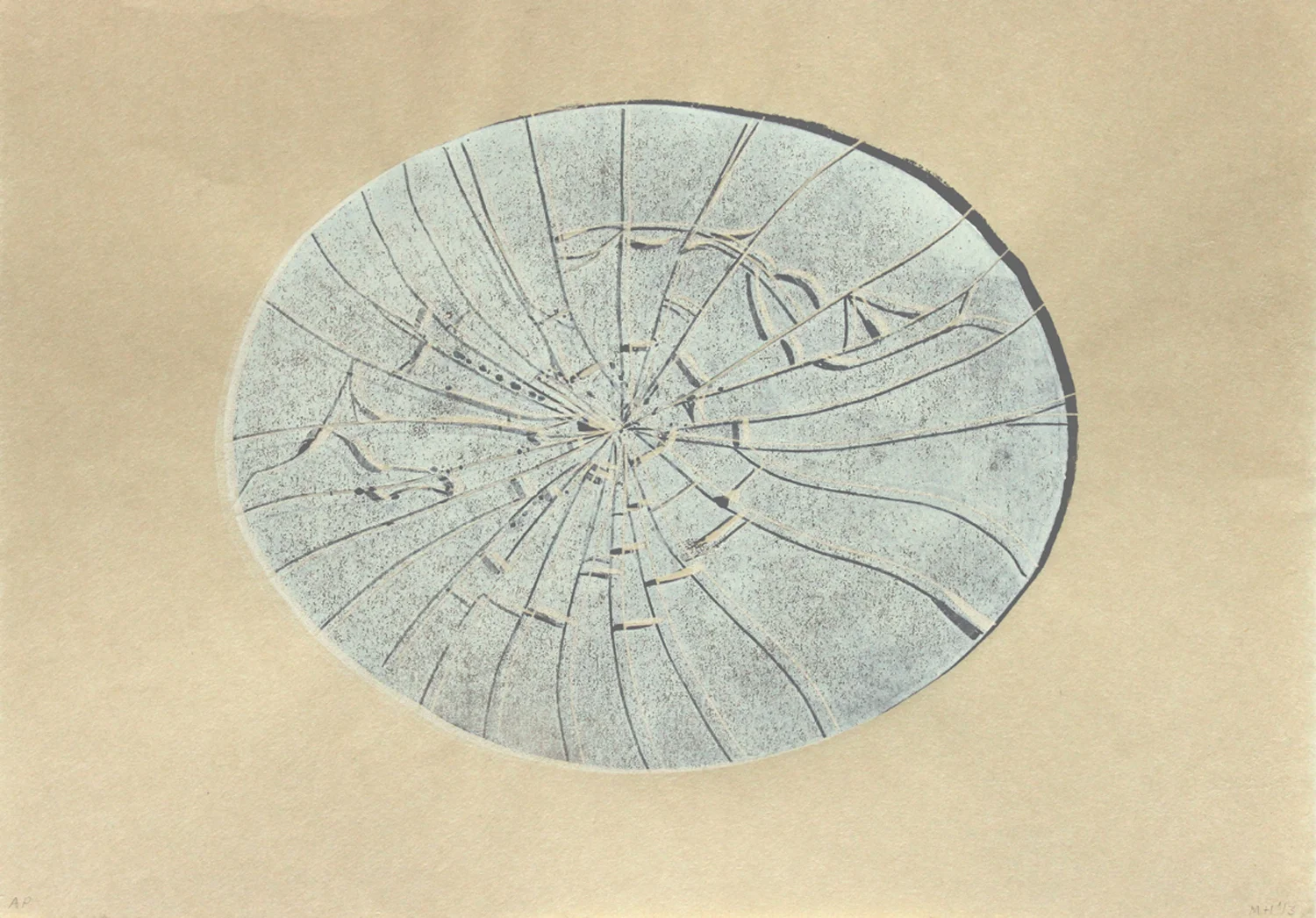 Glass II 2012, lino print, 30 x 21cm