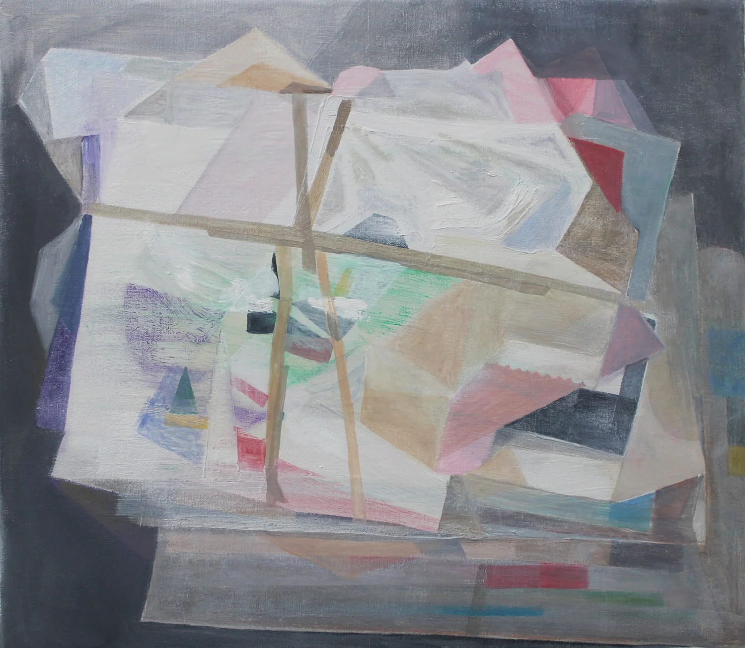 Taped Boxes 2018, oil on canvas, 35 x 40cm