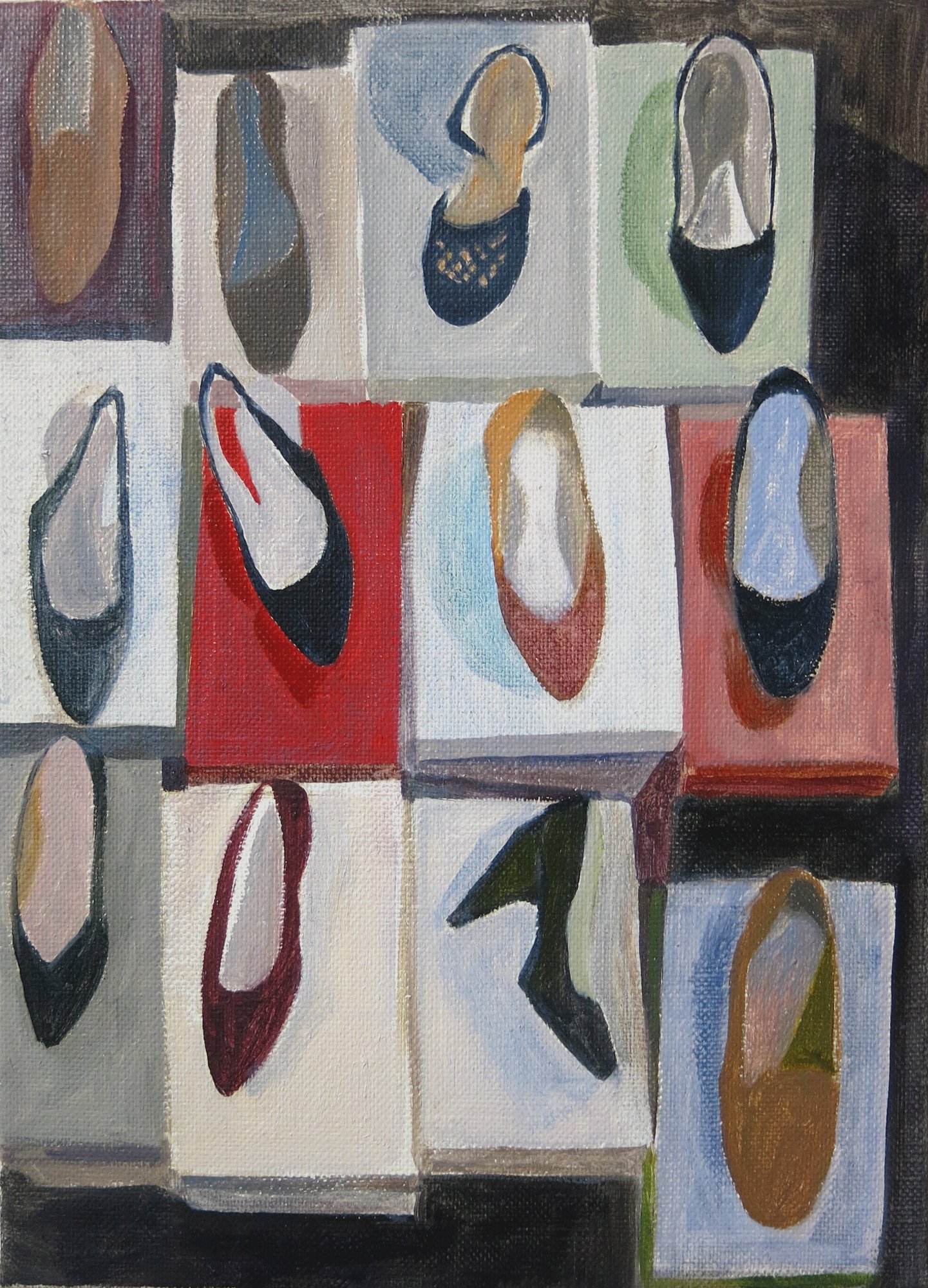   Shoes &amp; Boxes    2022, oil on canvas  