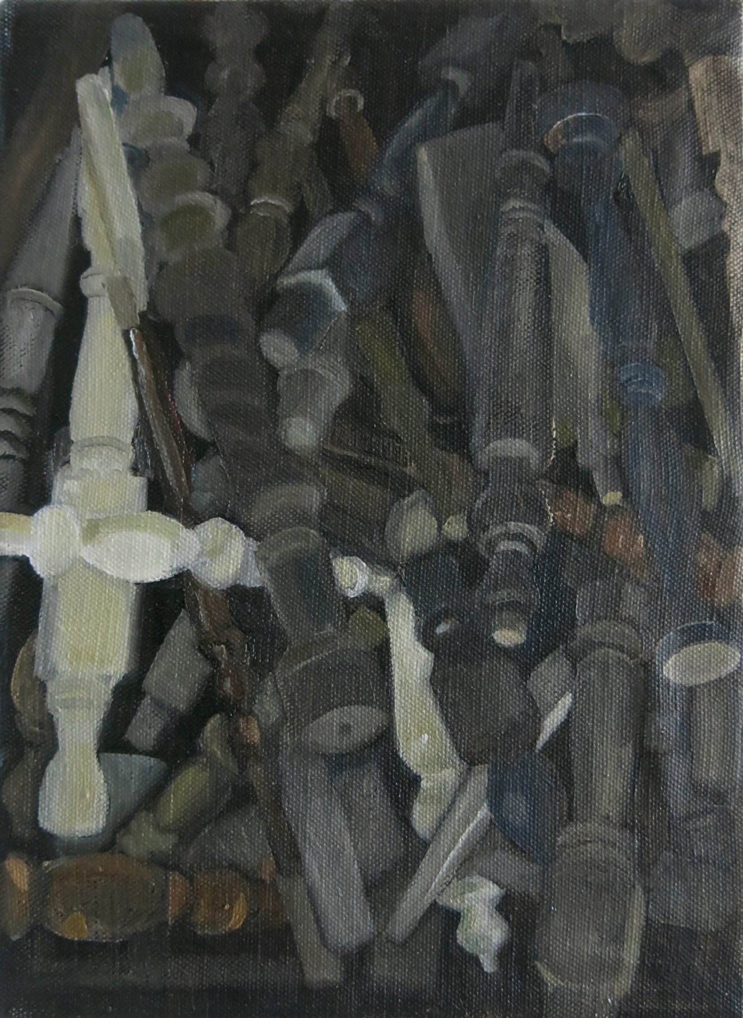   Furniture Legs    2022, oil on canvas, 30 x 27cm  