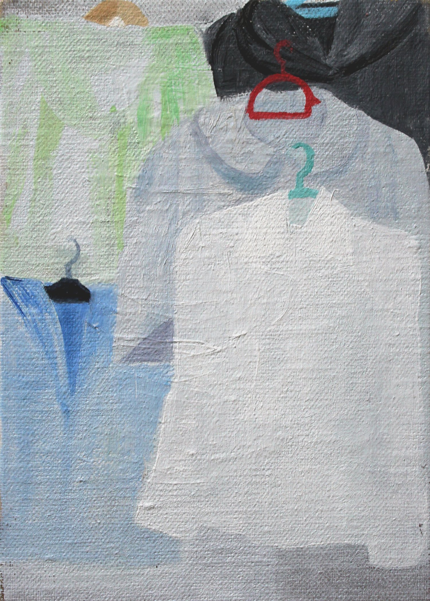   Car Boot Clothes    2023, oil on canvas board, 18 x 13cm  