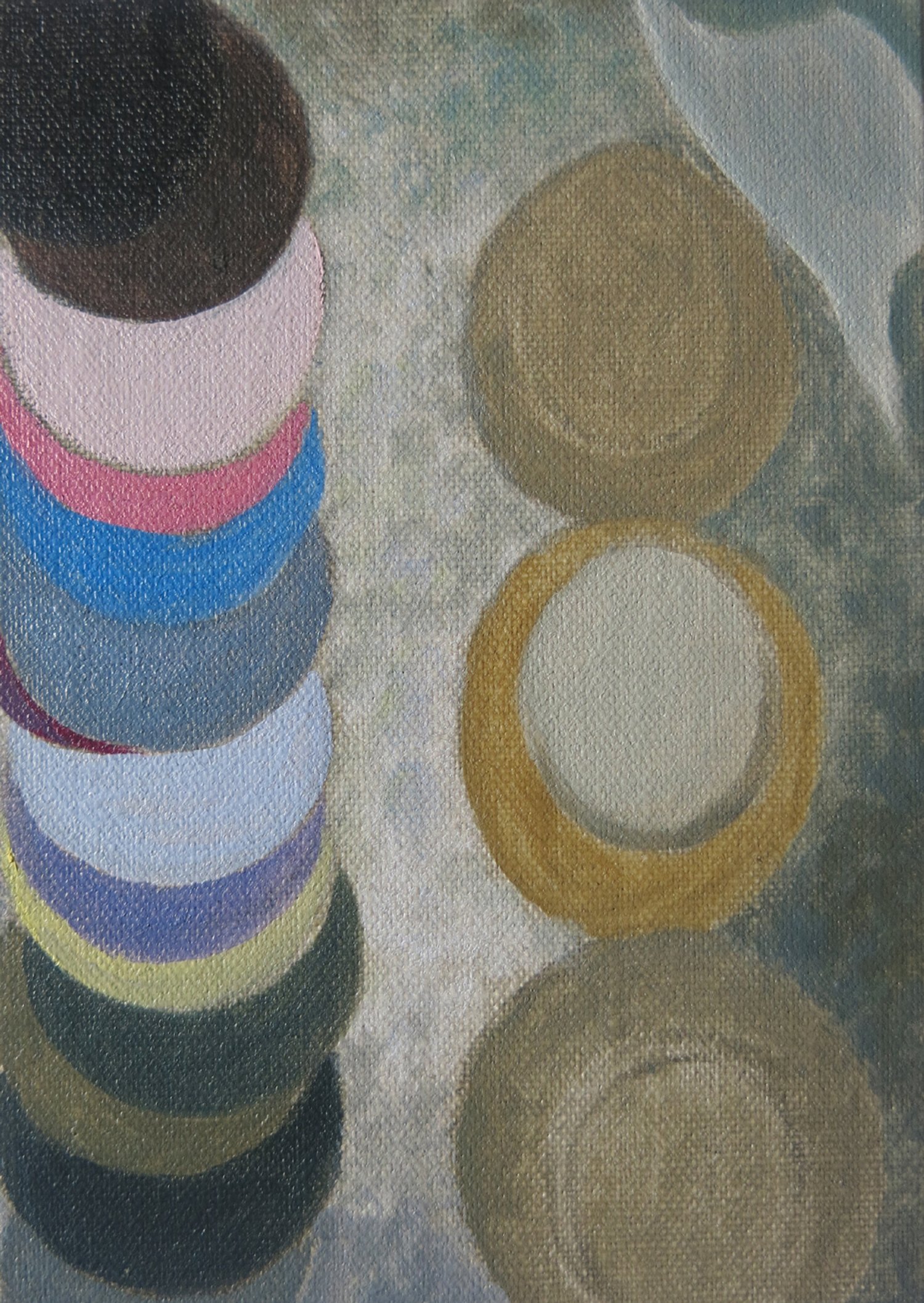   Hat shop    2022, oil on canvas board, 18 x 13cm  