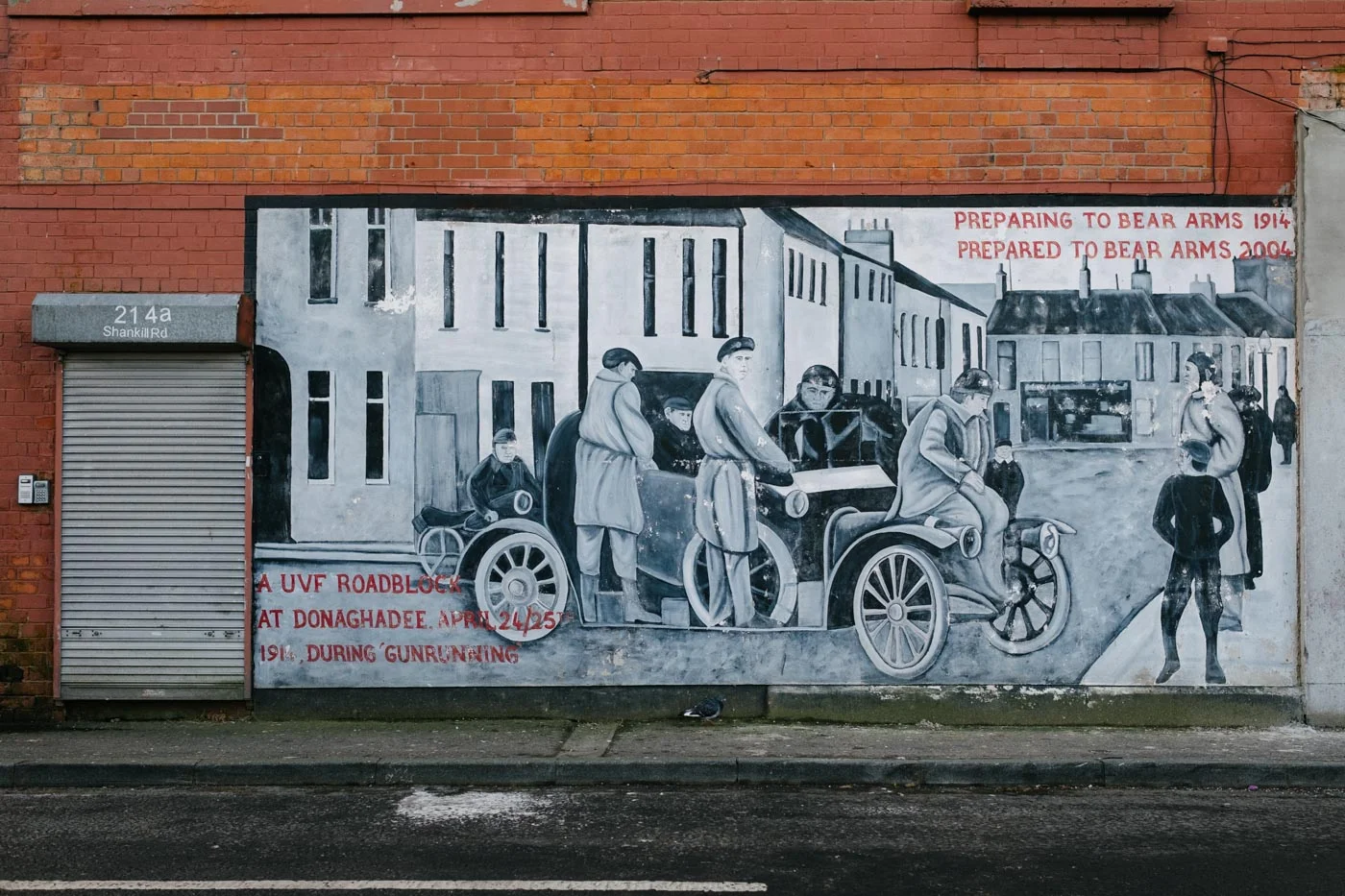 Some confusing word play on a wall along Shankill Road