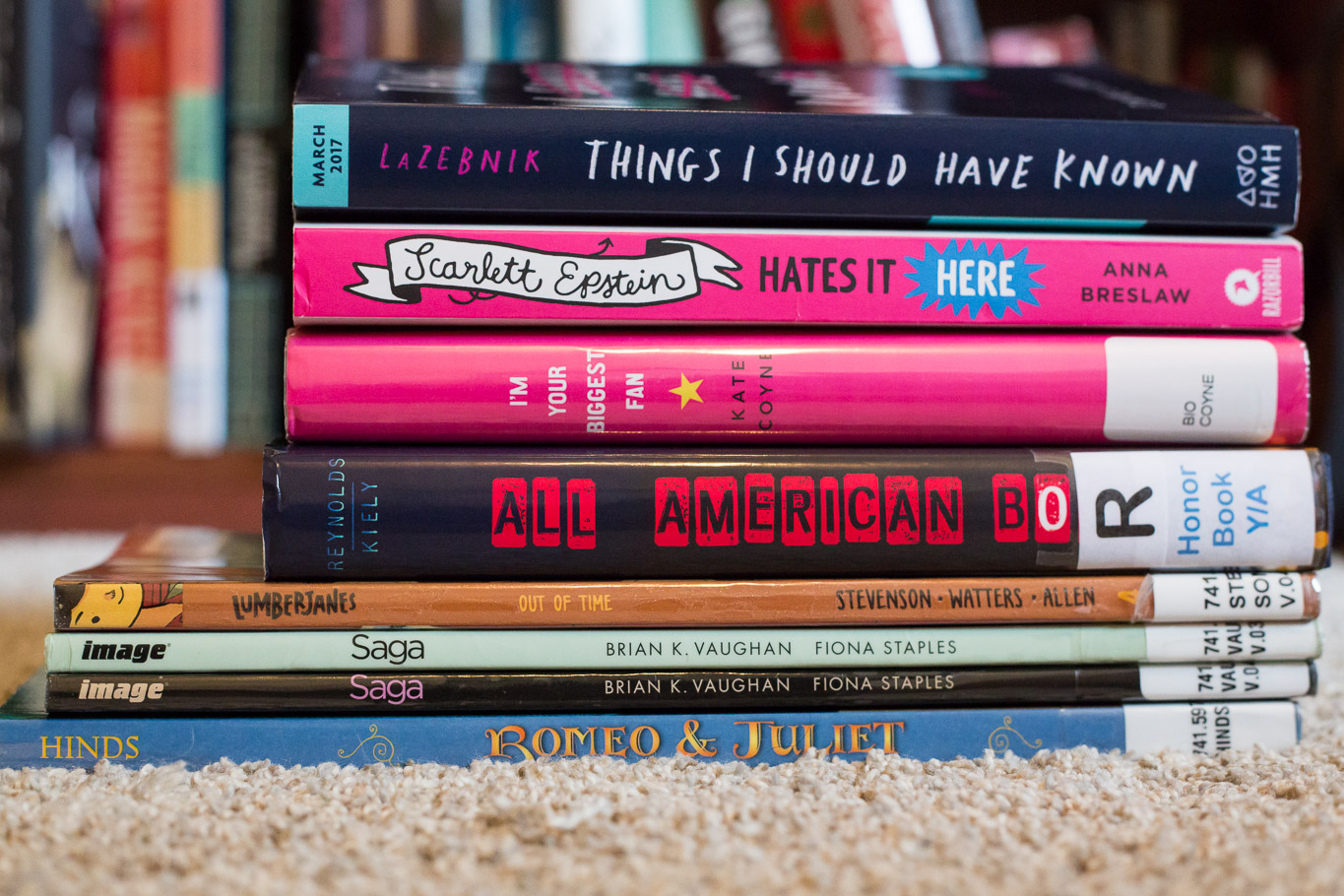 April 2017 Dewey's 24 Hour Readathon stack completed 