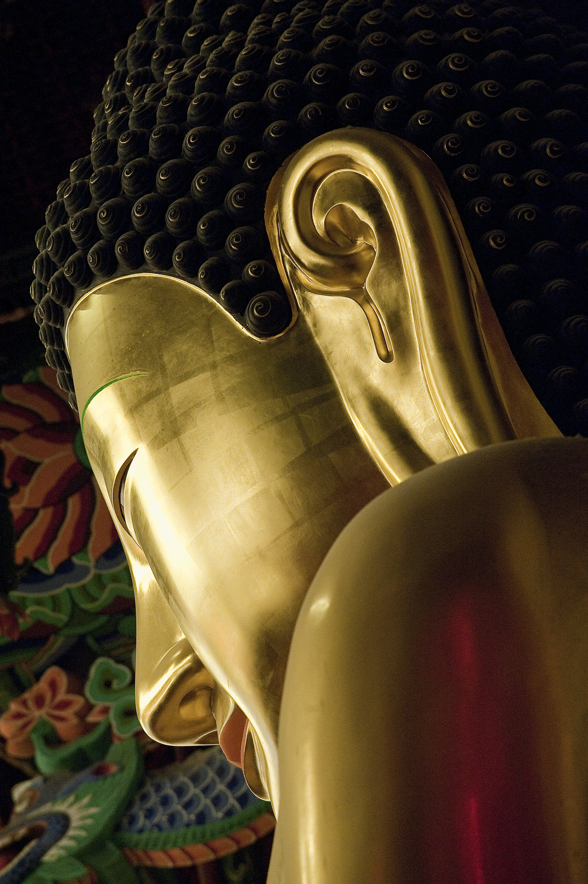 Golden Buddha Statue inside Jogyesa Temple in Seoul South Korea for National Geographic