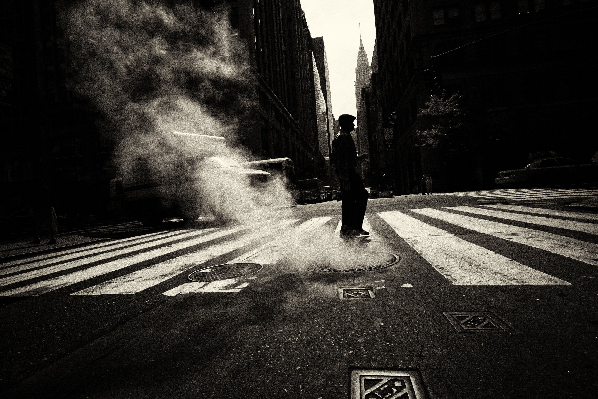 Escaping steam from underground system in New York