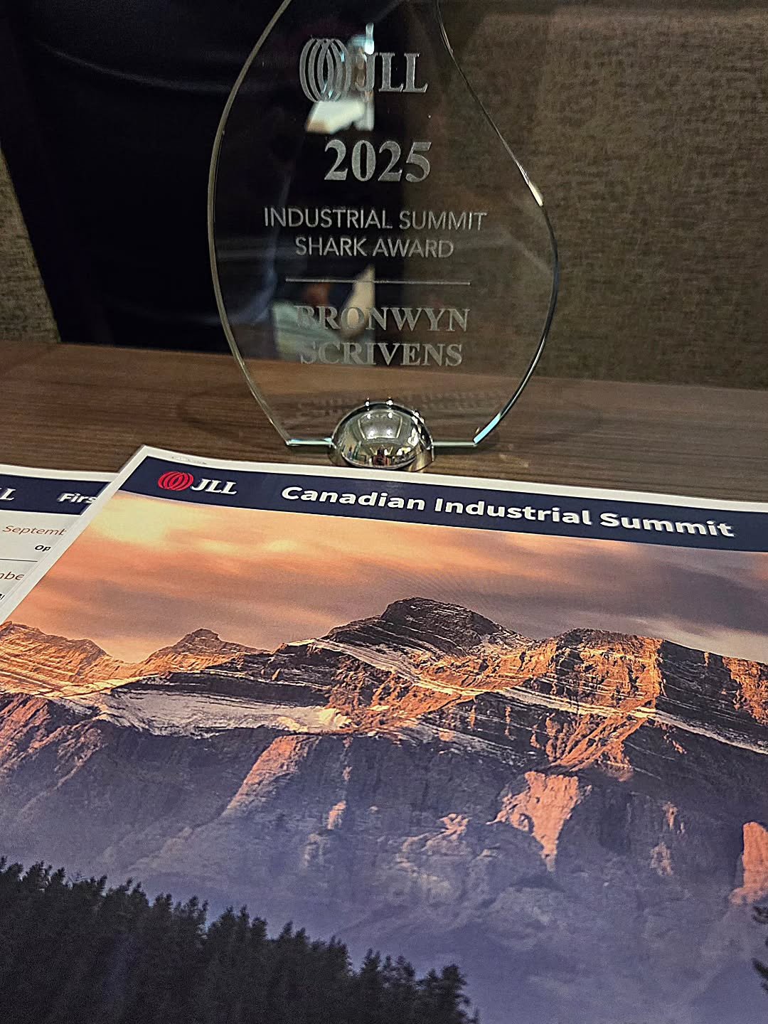 I had the huge shock, followed by the huge honour, to be selected for the @jllcanada Industrial Summit Shark Award from my highly esteemed peers across Canada.  Intended to recognize tenacity, focus and execution.  Thank you to @jonathan.p, coming to