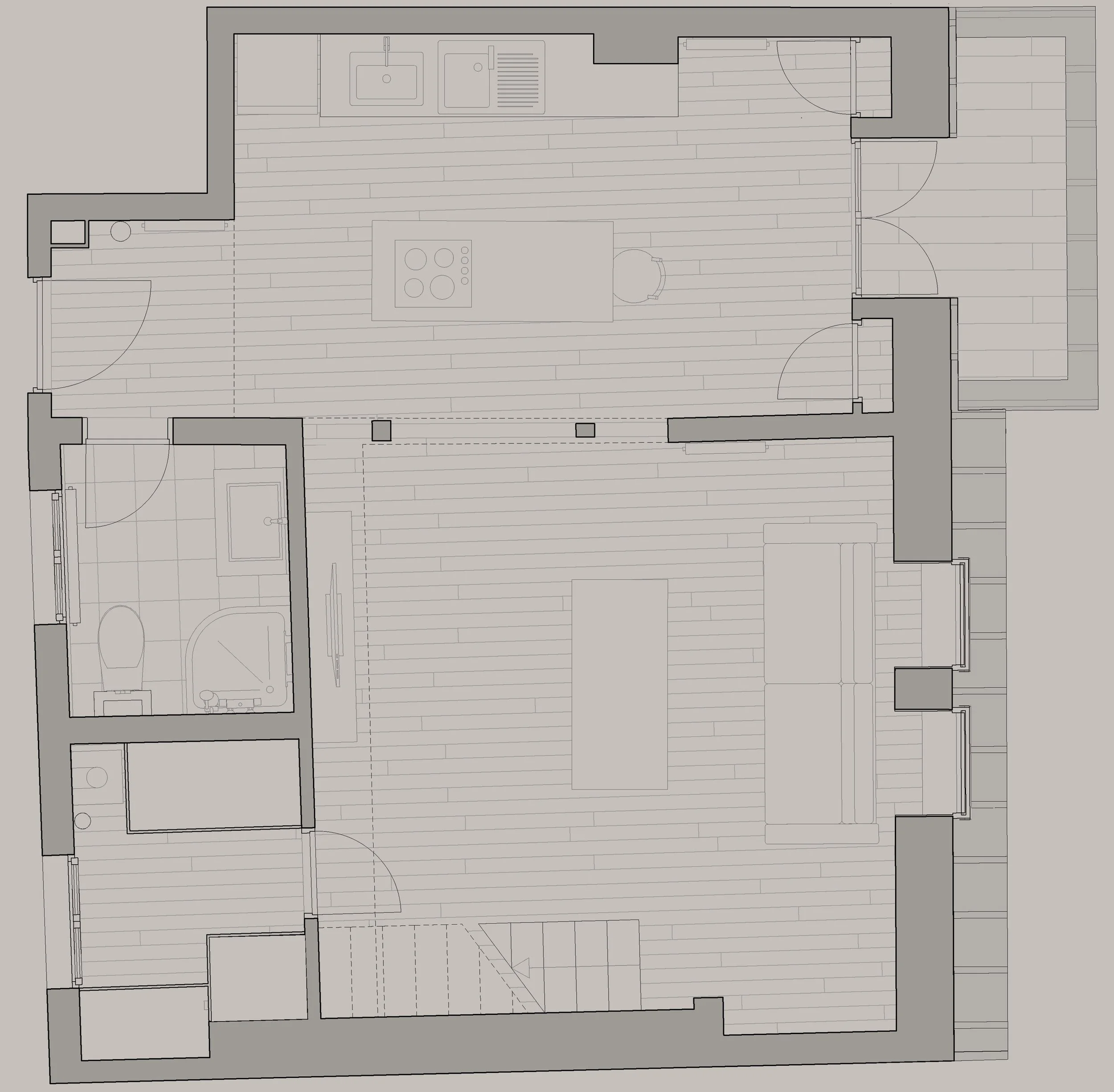 Plan de l’appartement avant travaux dans le quartier Saint-Georges à Paris 9