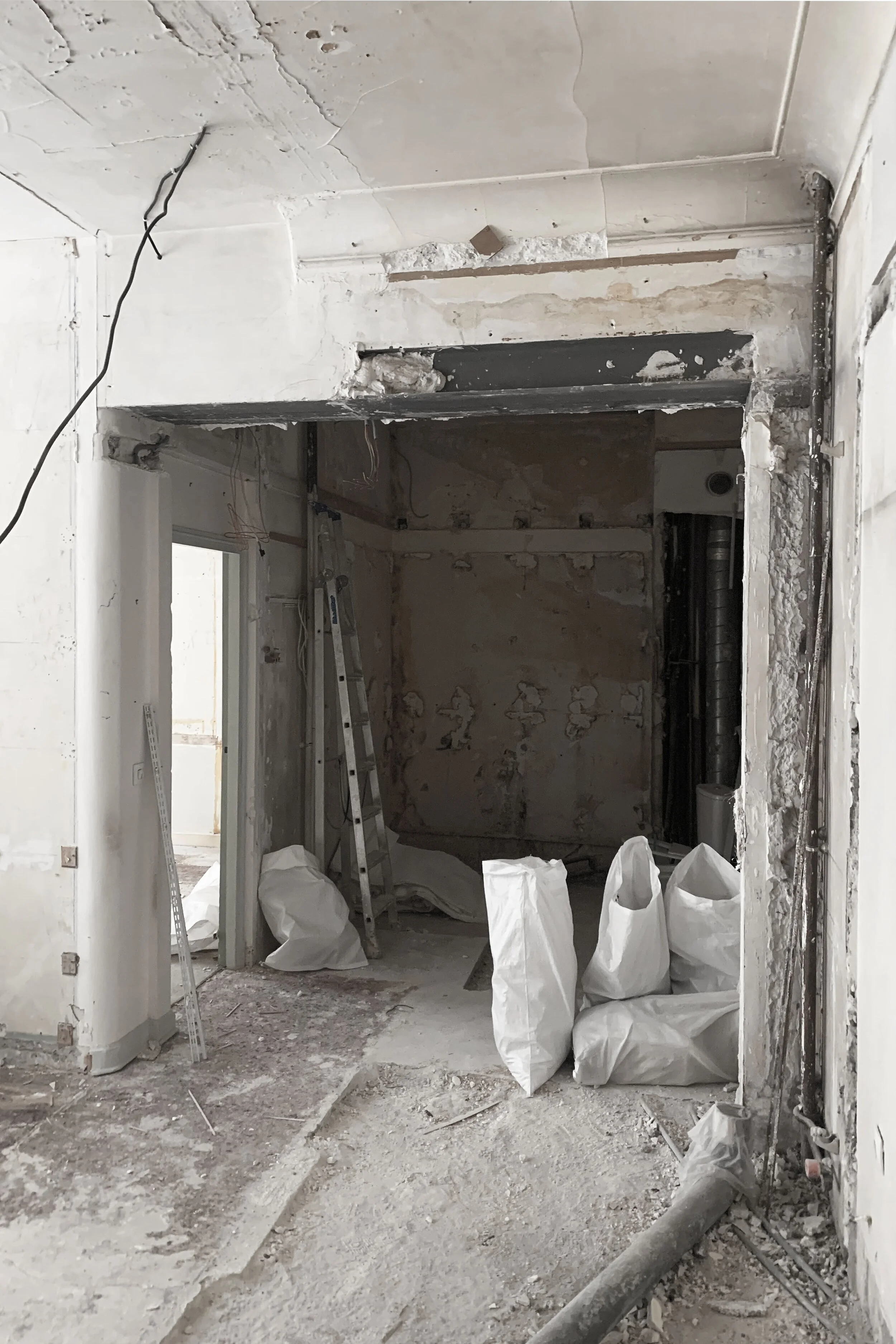 Chantier de rénovation d’un appartement sur l’Île de la Cité à Paris
