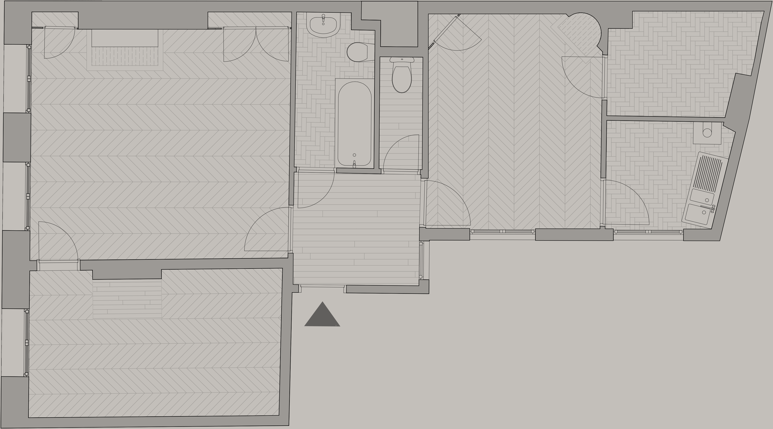 Plan de l’appartement Turenne avant travaux dans le Marais à Paris 3