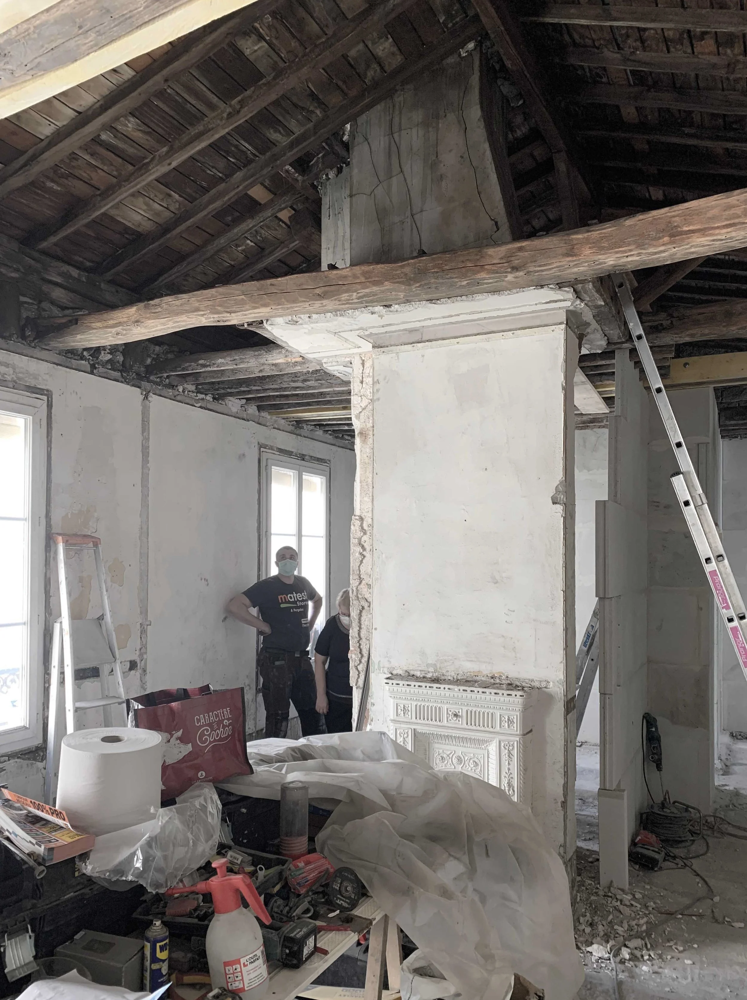 Chantier de rénovation des combles d’un appartement à Montparnasse