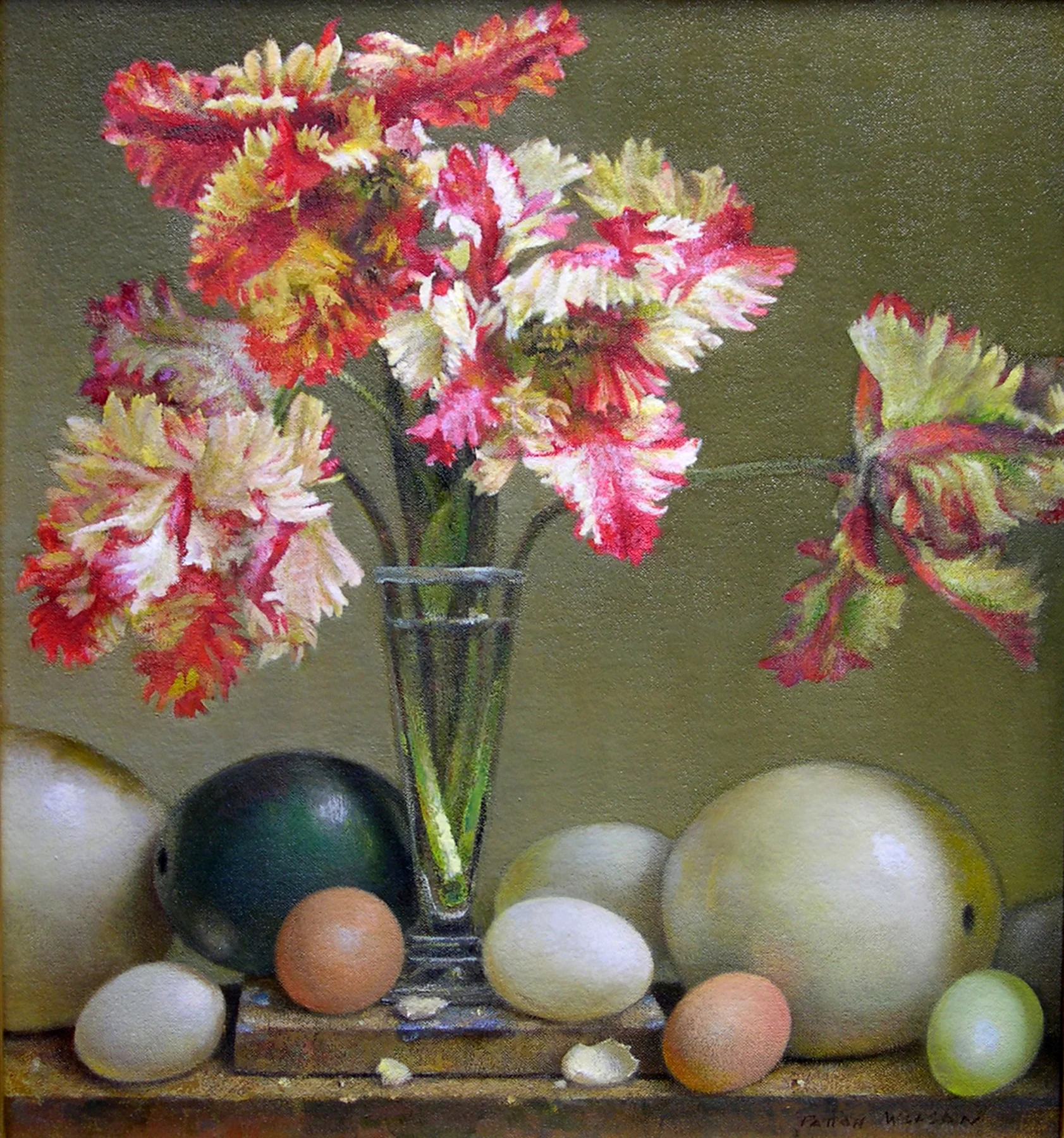 "BIRD FORMS" Oil on Canvas 16 x 17.5