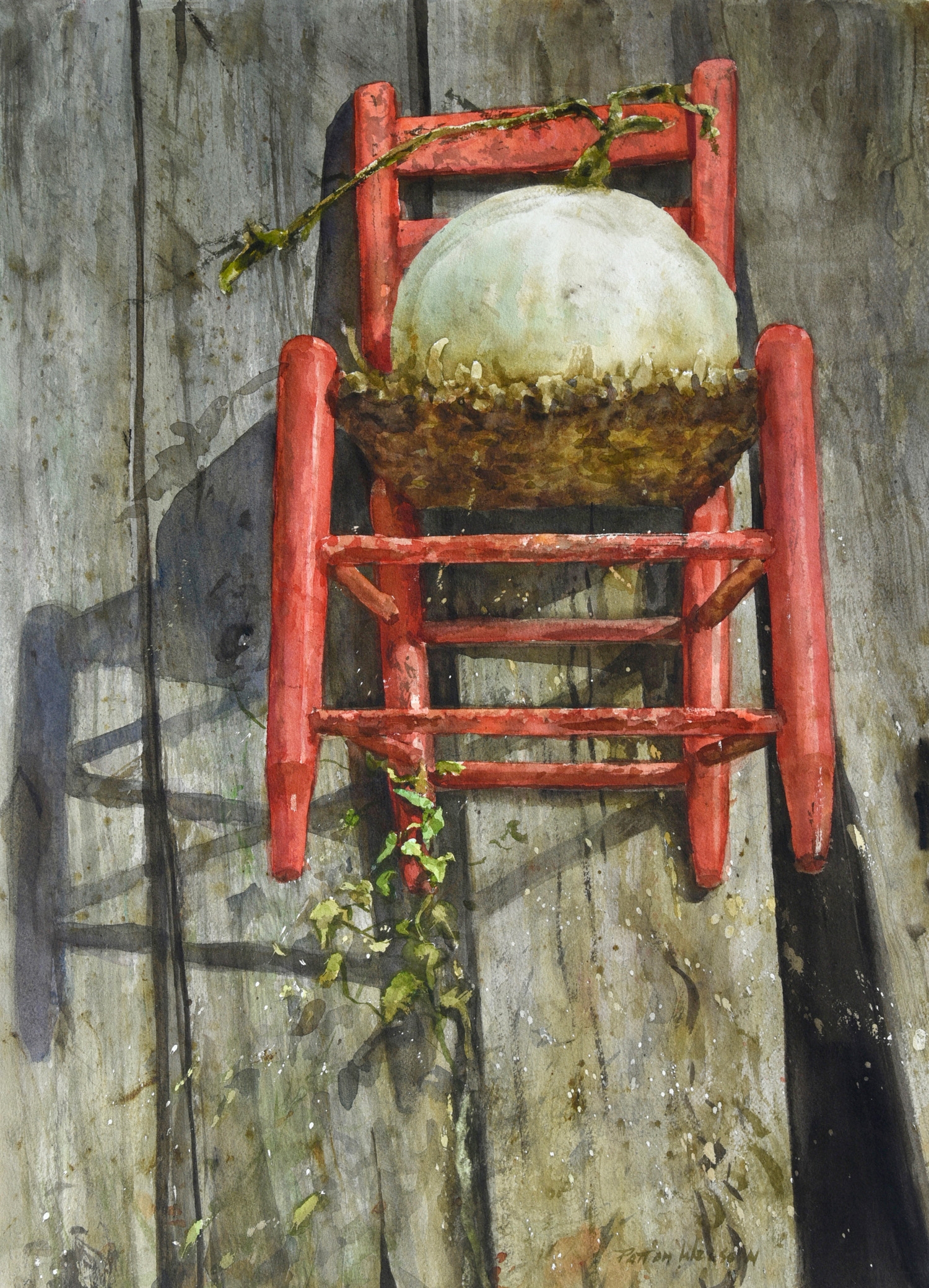  "RED CHAIR" Watercolor 22.25 x 18 