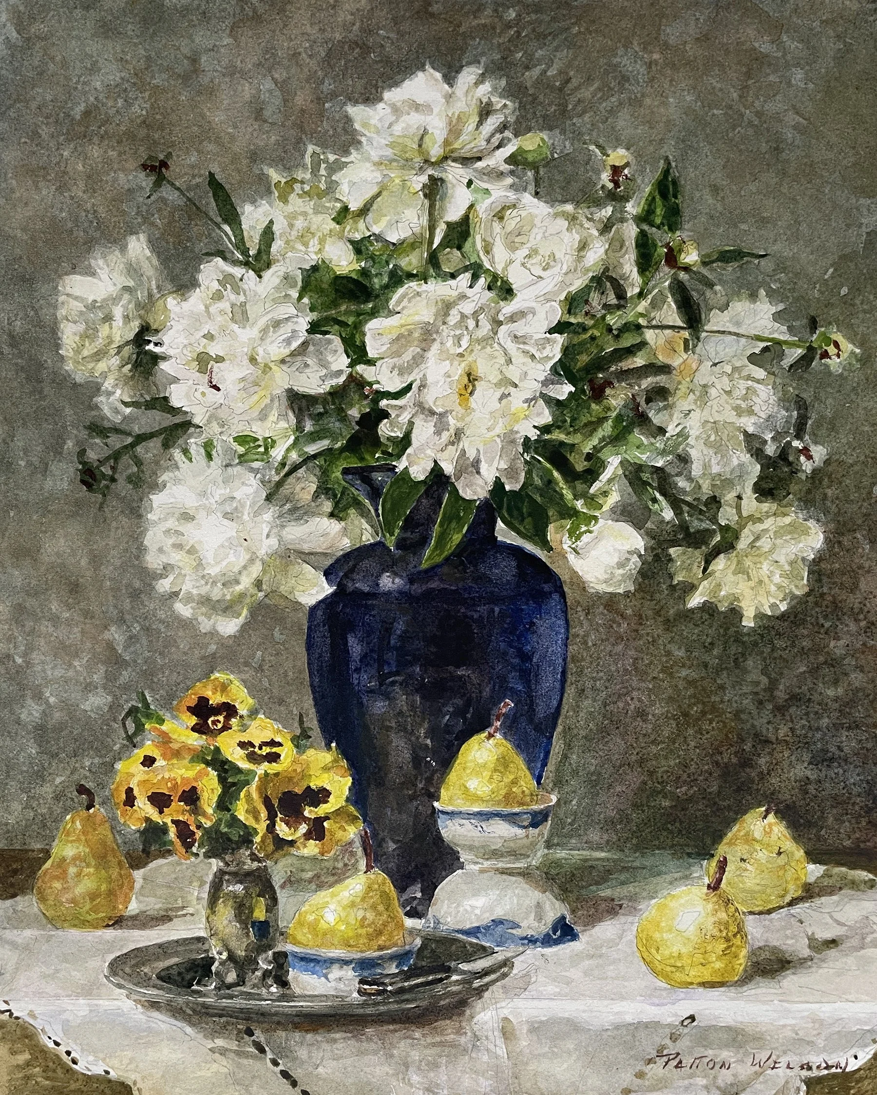 Peonies, Pansys, Pears