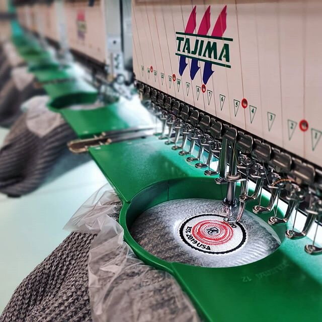 The embroidery machines are loaded up! Get some beanies for your company before winter's over! .
.
.
.
#thinklocal #screenprint #embroidery #customtees  #theprintlife #culture #screenprinting #worcester #massachusetts #printer #fanwear #fangear #work