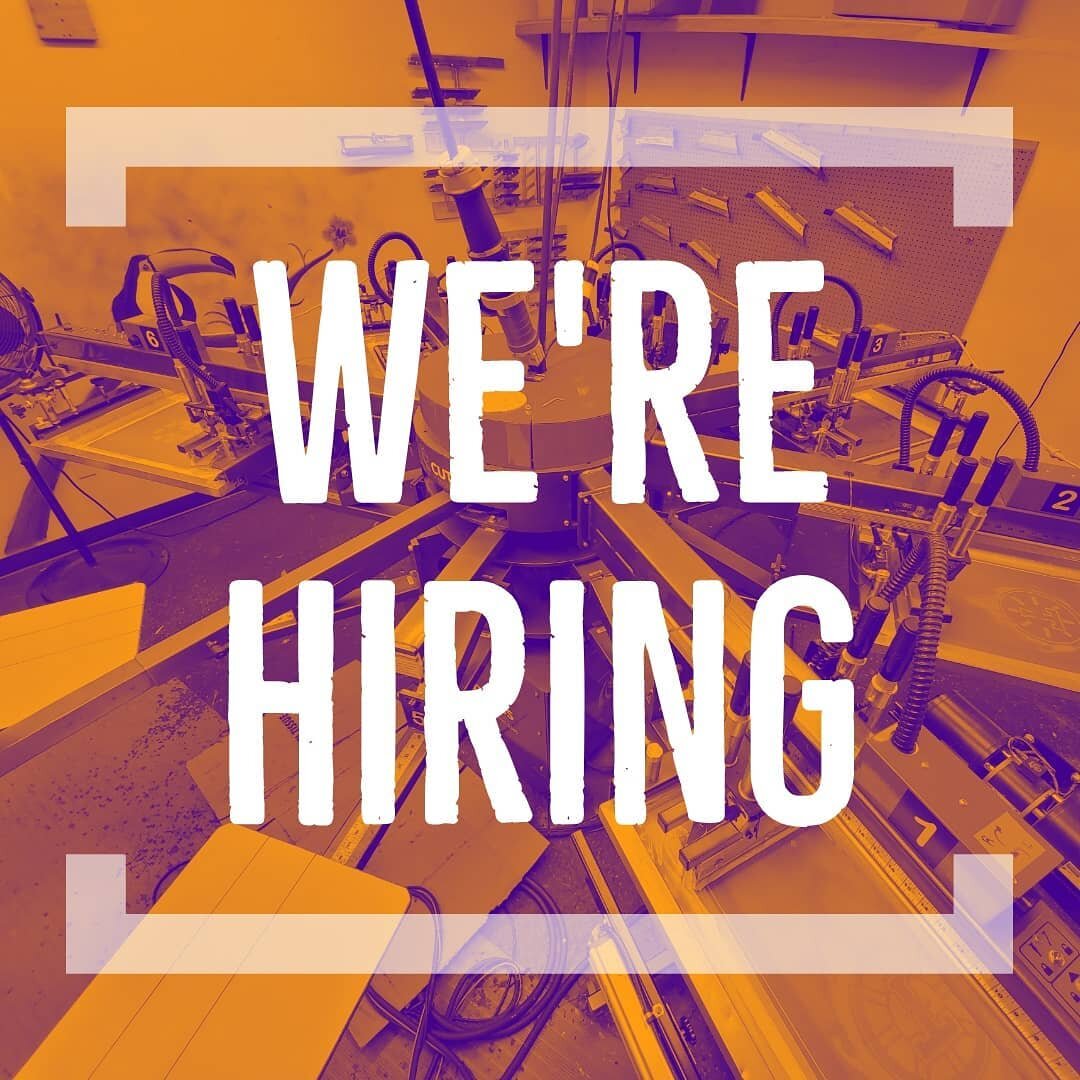 We're on the search for a screen printer! ‼️At least 3 years experience required‼️Tasks will range from operating the press to coating and reclaiming screens. The hours are 9 to 5, Monday - Friday. Please apply through our Indeed listing!
.
.
.
.
#th