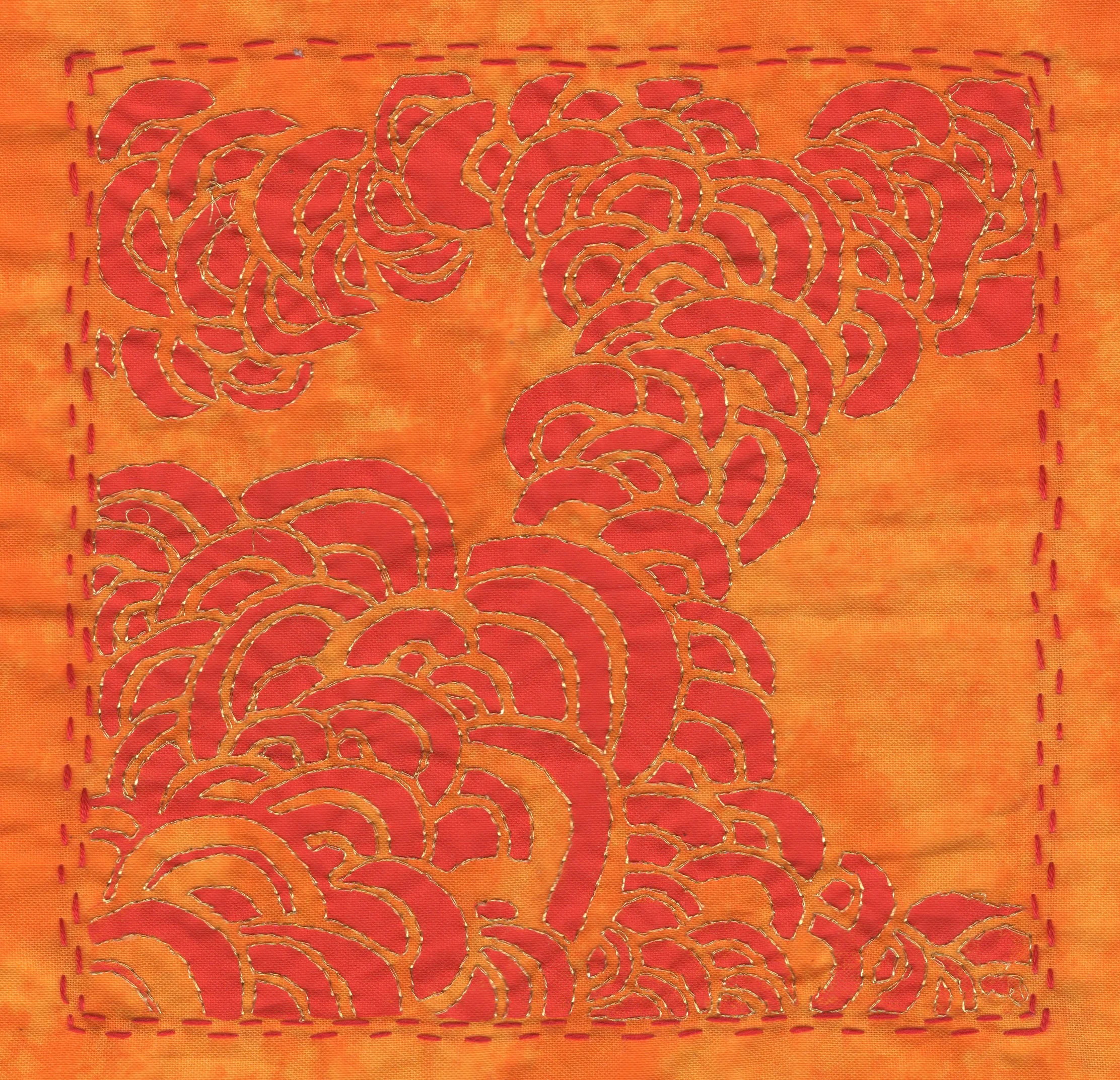 screen print and thread on fabric, 2010