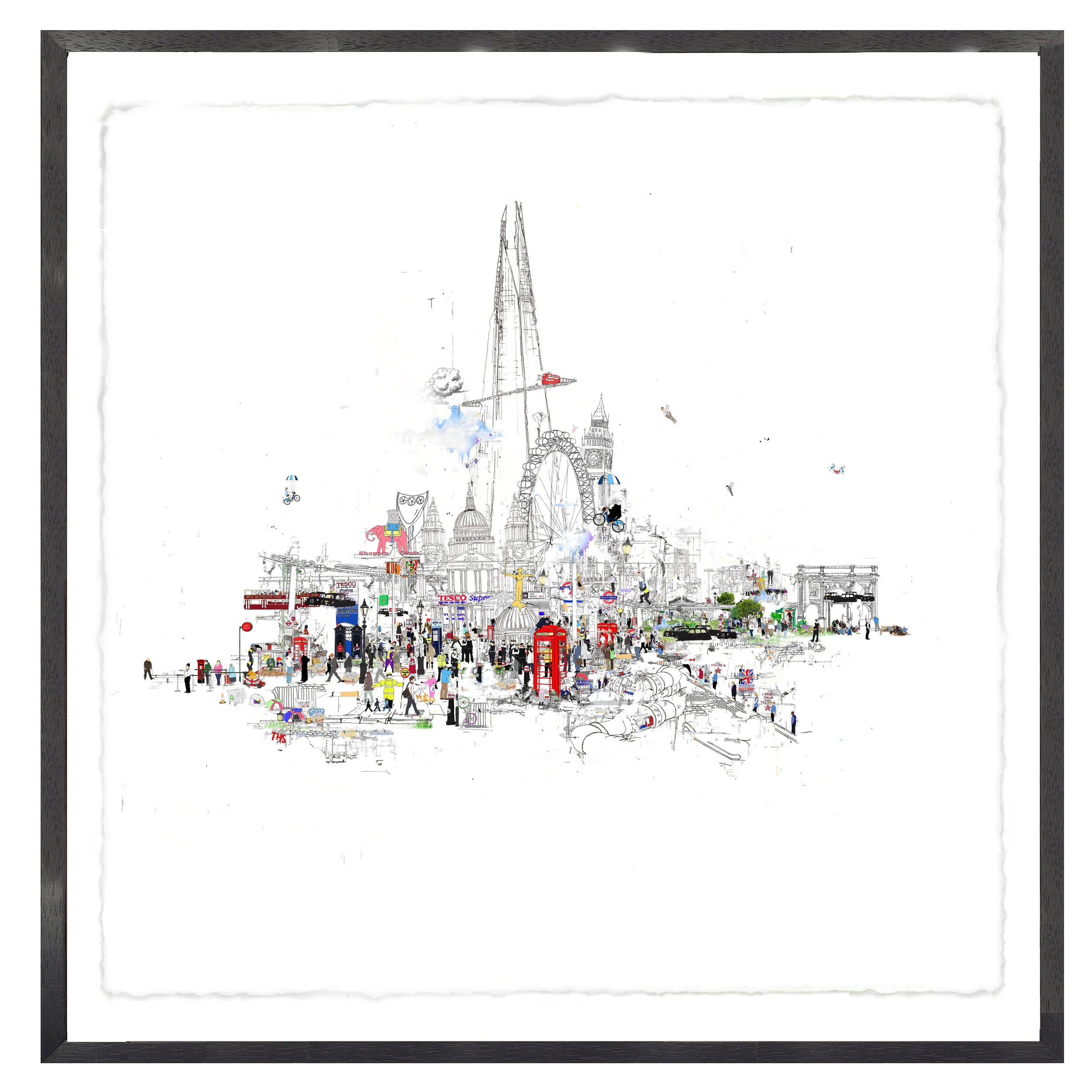 Laura-Jordan-Crazy Town-2014-103x130cm-Pencil Watercolour Collage.jpg