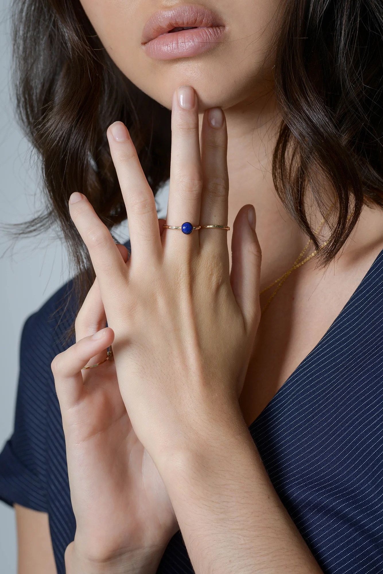 Gold Medium Lapis Lazuli Ring