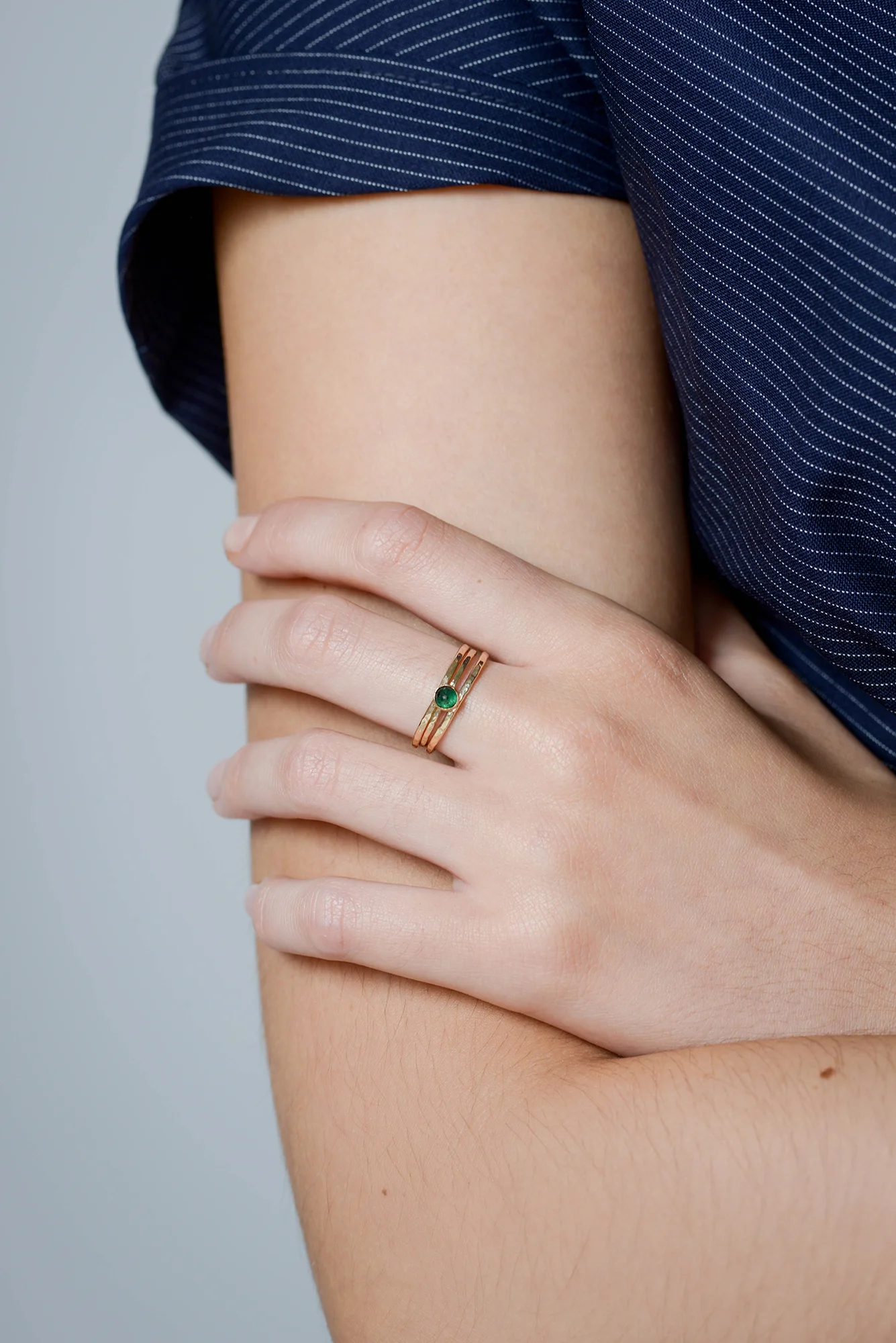 Gold Green Onyx Ring