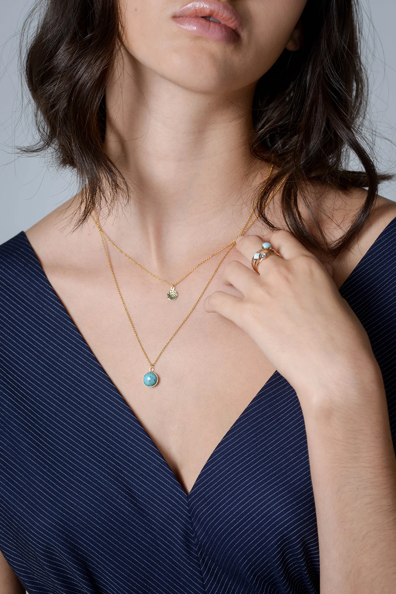 Gold Larimar Ring