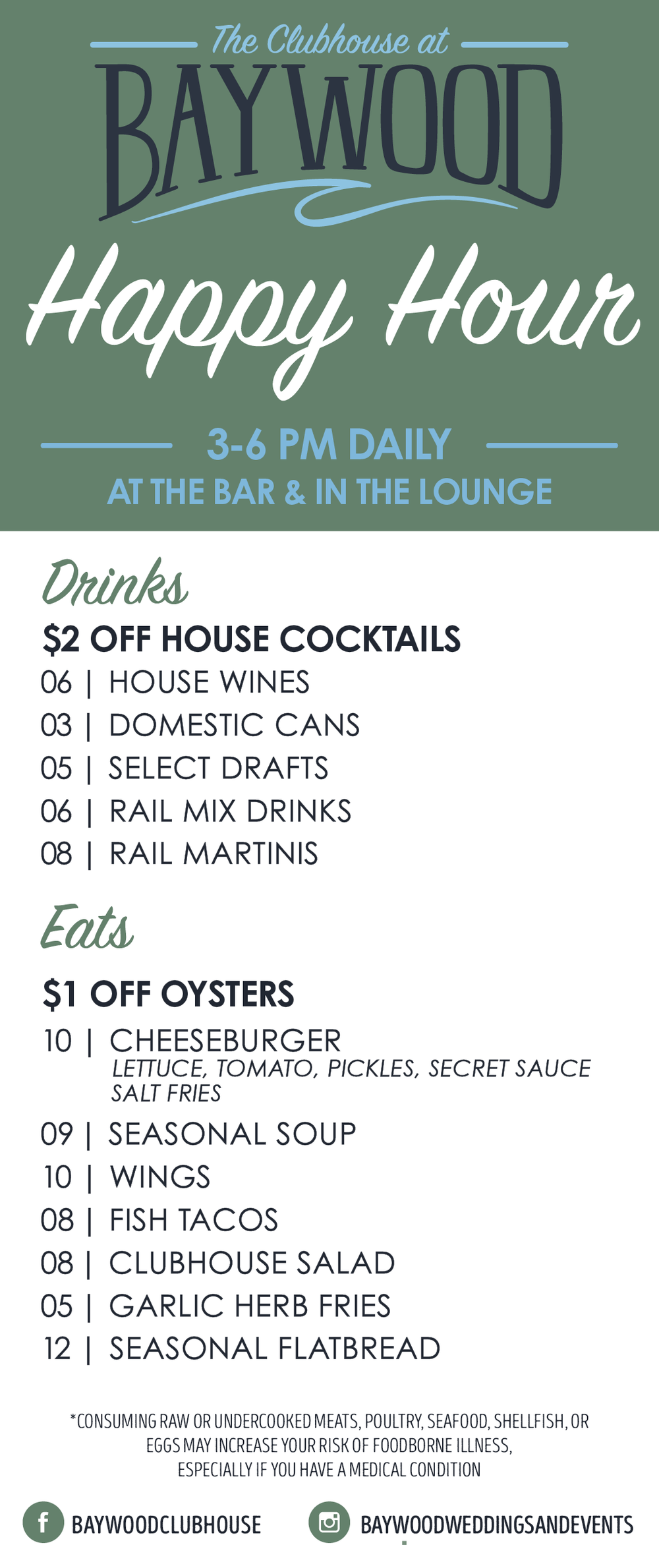 View Our Menu Millsboro Restaurant The Clubhouse at Baywood