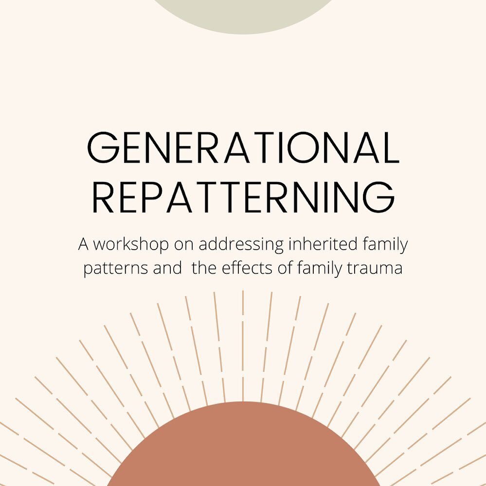 There&rsquo;s a saying that every session of therapy is family therapy. Generational Repatterning is a brief two-part virtual workshop I&rsquo;m co-leading this month with @nwerber. Nick is an integrative coach and Family Constellation facilitator. C