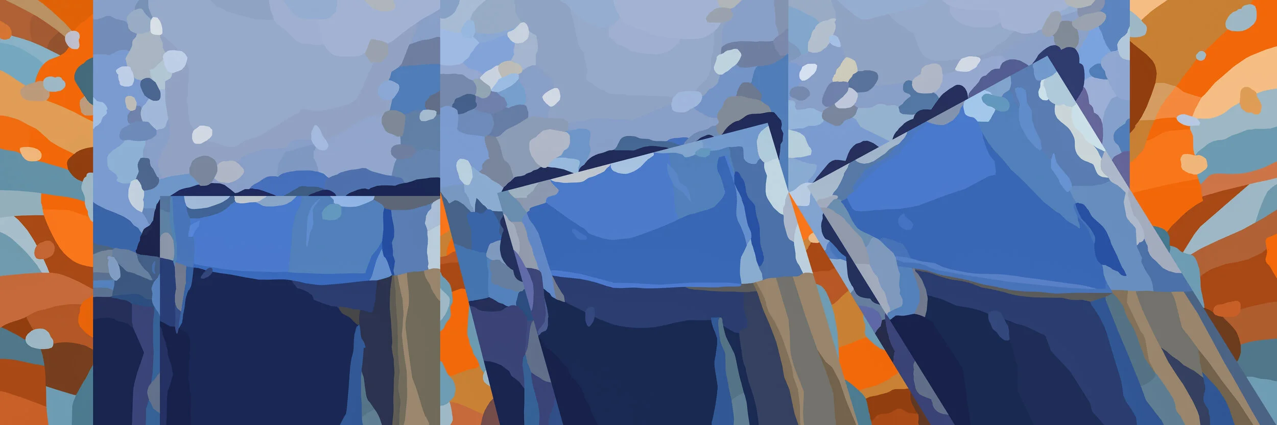 GRAPHIC MONTAGE— TRIPTYCH | THE CREEK | OIL ORIGINAL