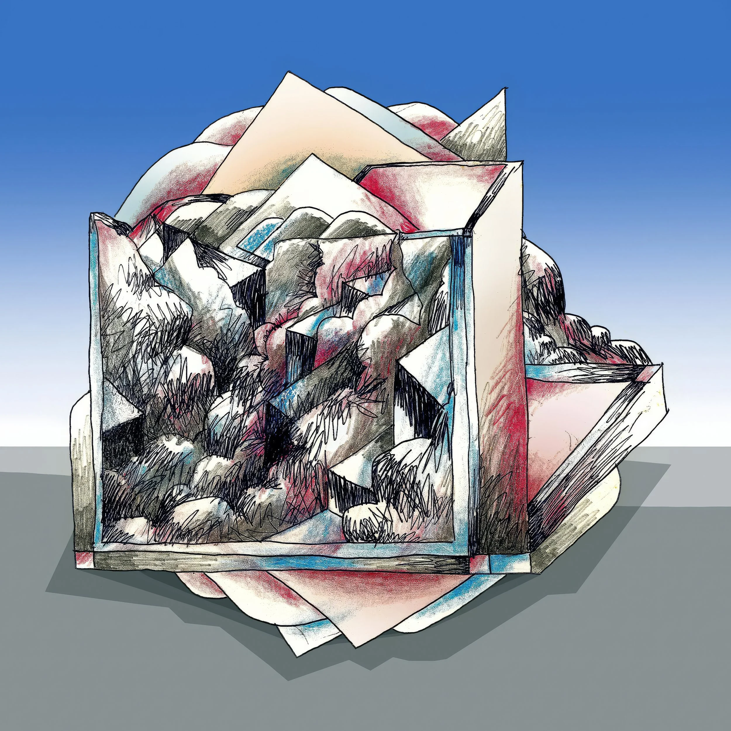 SQUARE DOODLE | MIXED MEDIA | DIGITAL ENHANCEMENT