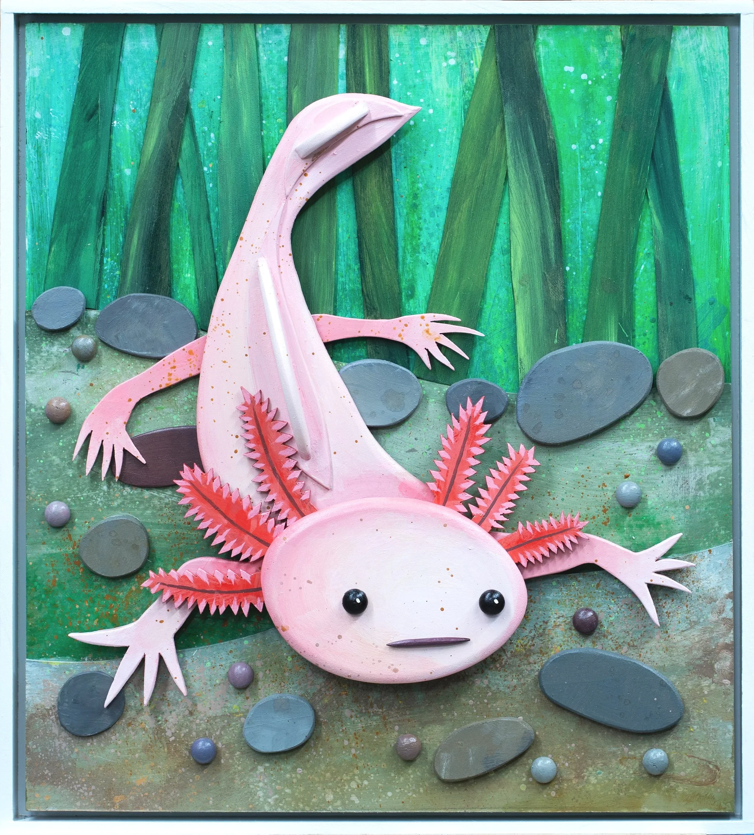 AXOLOTL | ACRYLIC | MDF LAYERS | 17" X 14"