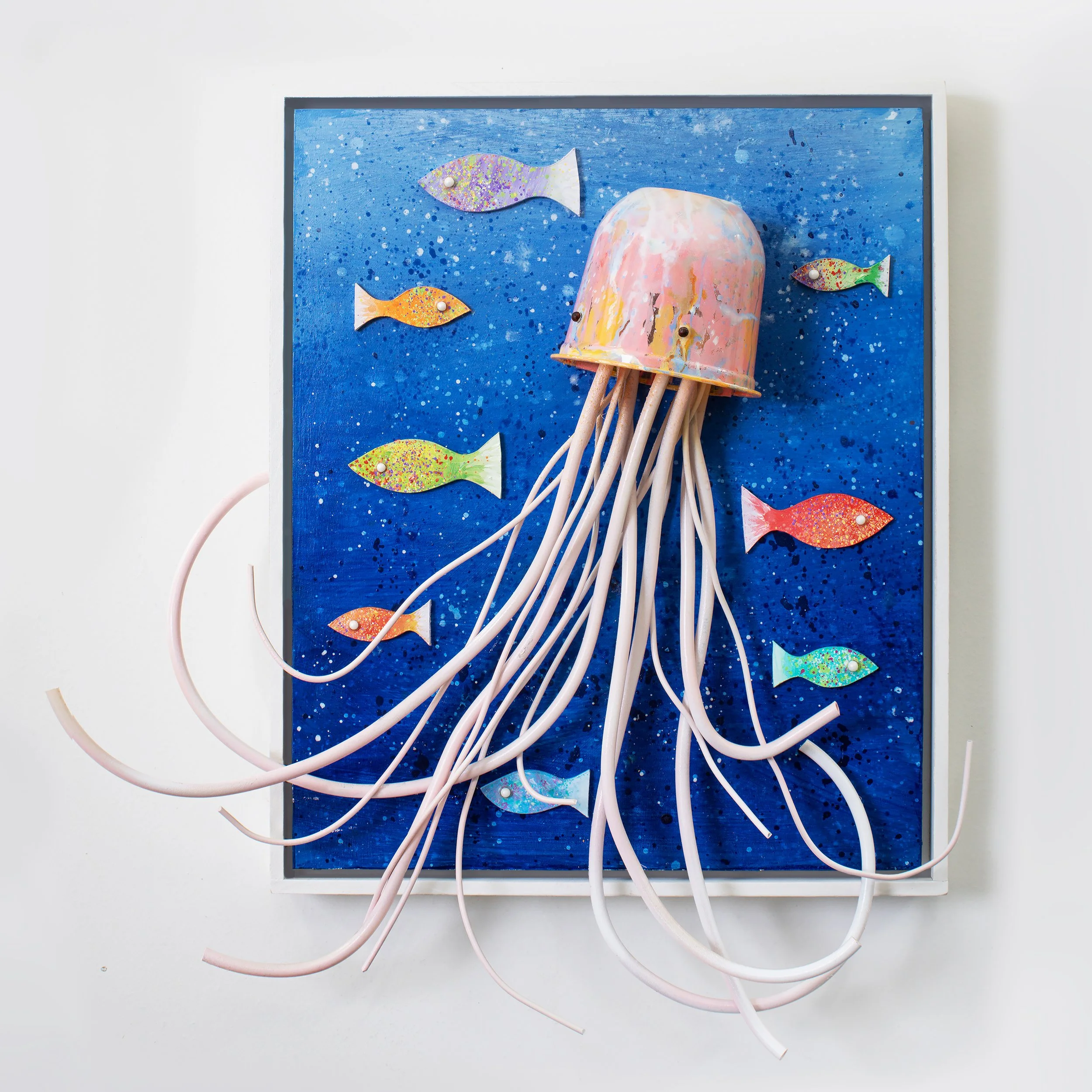 JELLYFISH | ACRYLIC | PLASTIC | TUBING | MASONITE  | 18" X 14"