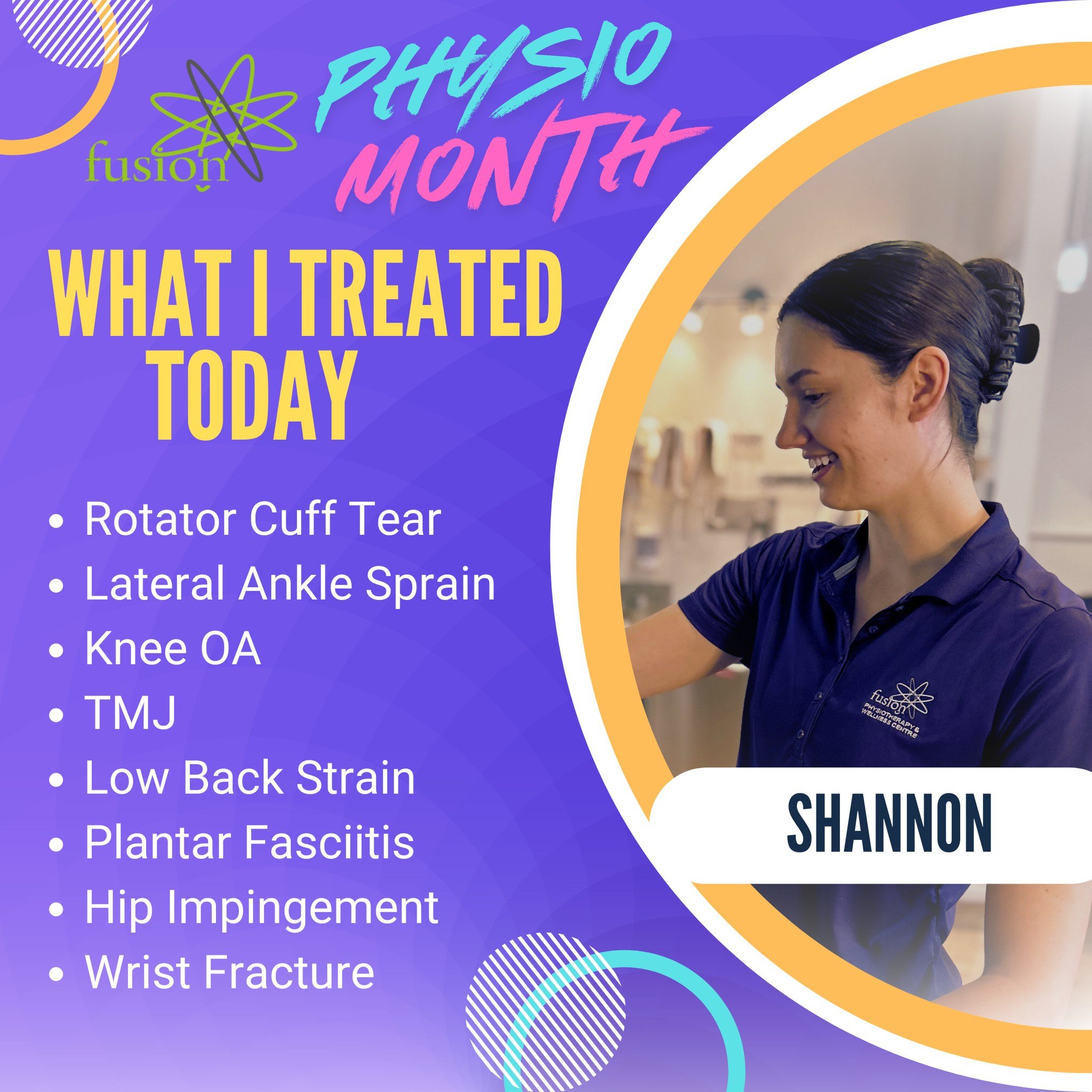 As part of Physio Month, we're highlighting what a typical caseload looks like for our team of therapists! From common occurrences to complex injuries, Shannon's expertise as a physiotherapist allows her to provide the best possible care in all situa