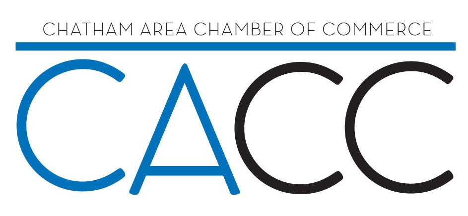 Logo of Chatham Area Chamber of Commerce featuring bold letters CACC