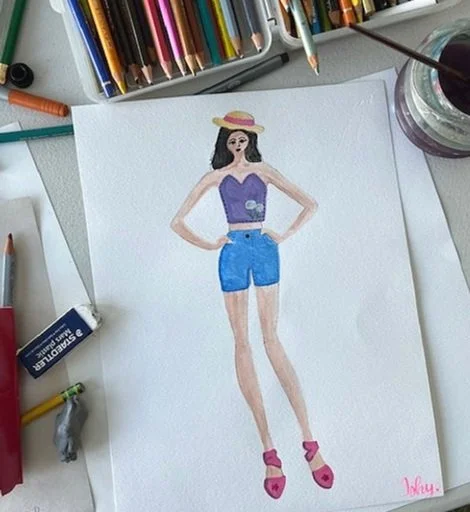 diy fashion illustration of shorts in summer