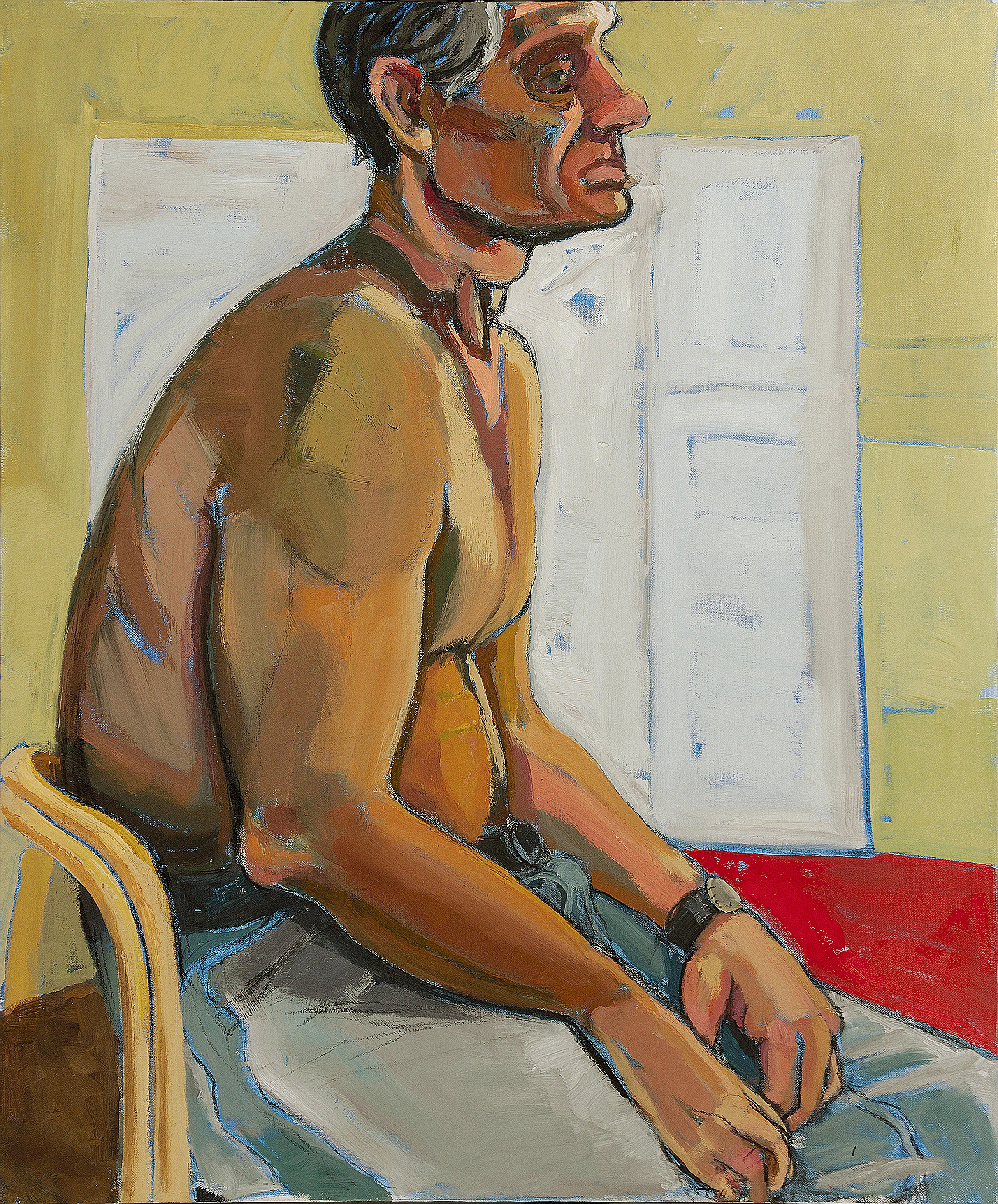 Man on Bar Stool - oil on canvas - 36 x 30ins