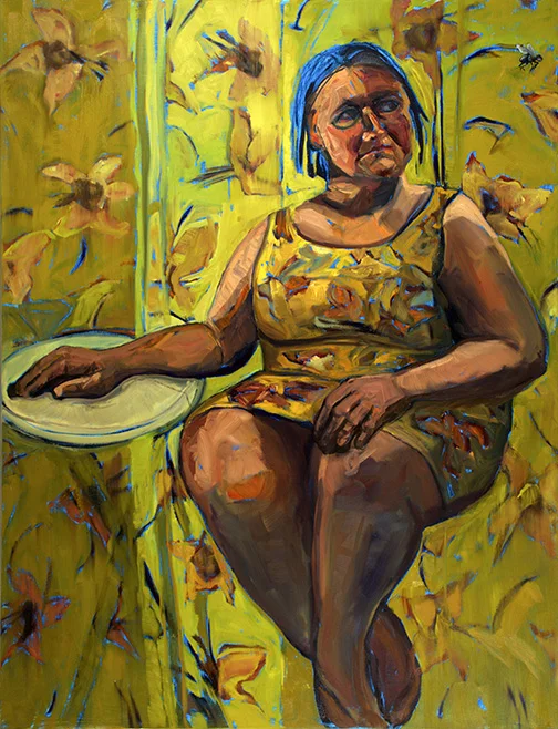 Blue Hair Day - oil on canvas - 40 x 30ins